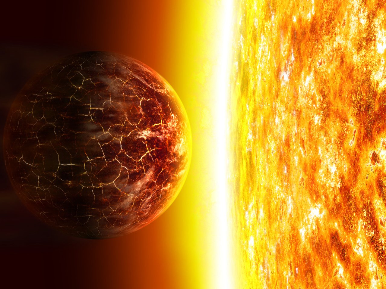 Обои солнце, планета, горит, the sun, planet, burns разрешение 1920x1200 Загрузить