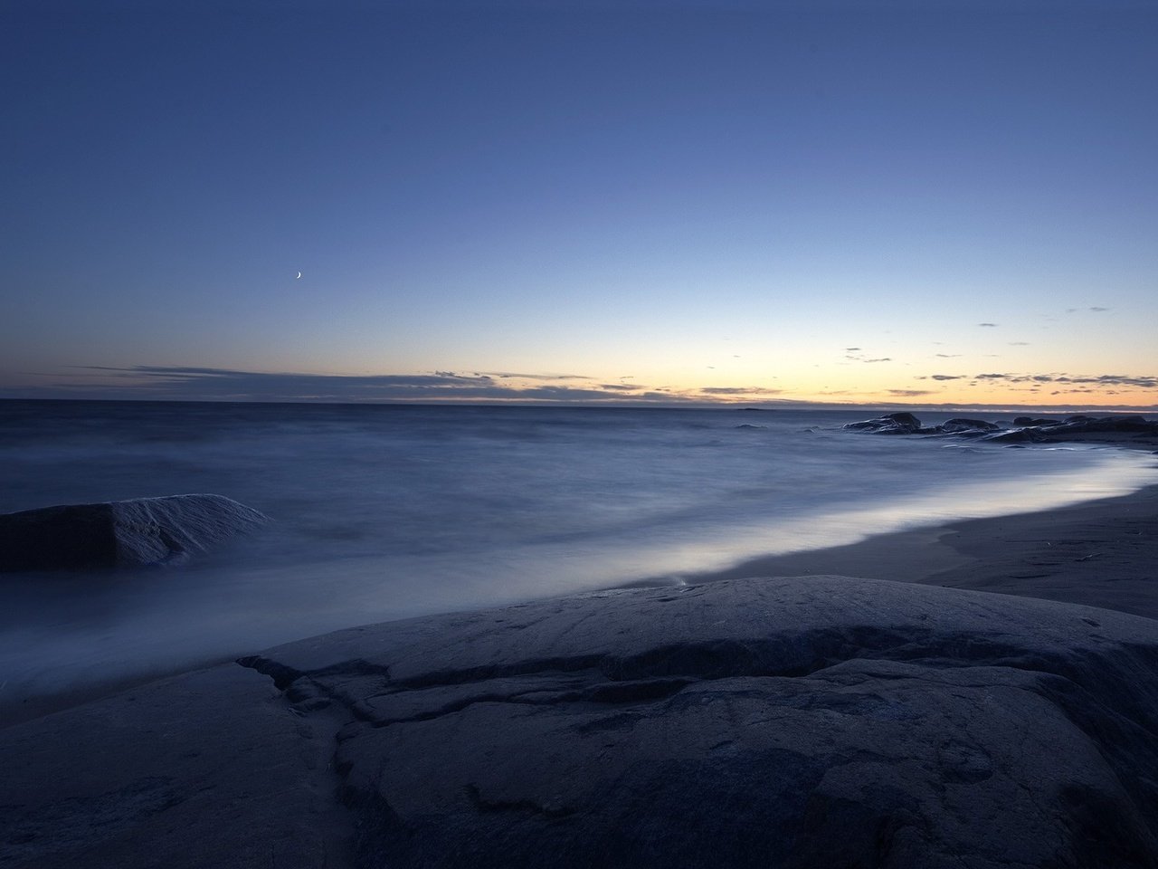 Обои вечер, берег, море, горизонт, the evening, shore, sea, horizon разрешение 1920x1200 Загрузить