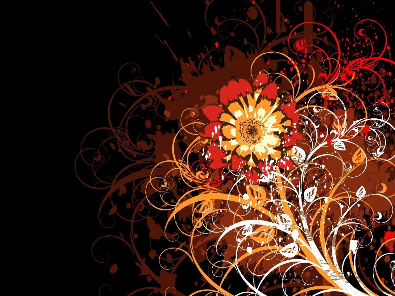 Обои вектор, цветок, узор, vector, flower, pattern разрешение 1920x1200 Загрузить