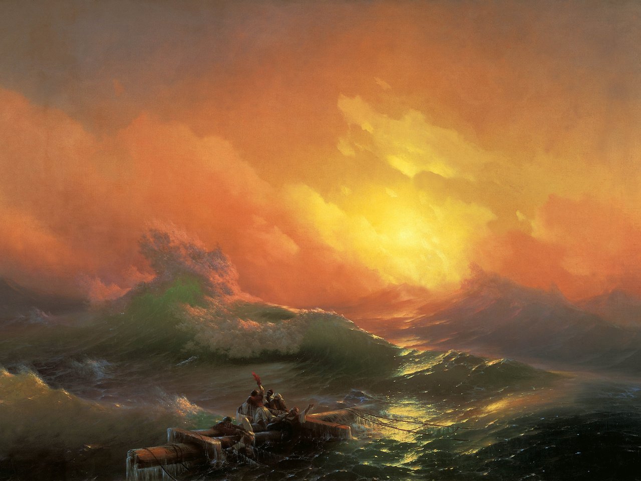 Обои море, шторм, айвазовский, девятый вал, sea, storm, aivazovsky, the ninth wave разрешение 5815x3840 Загрузить