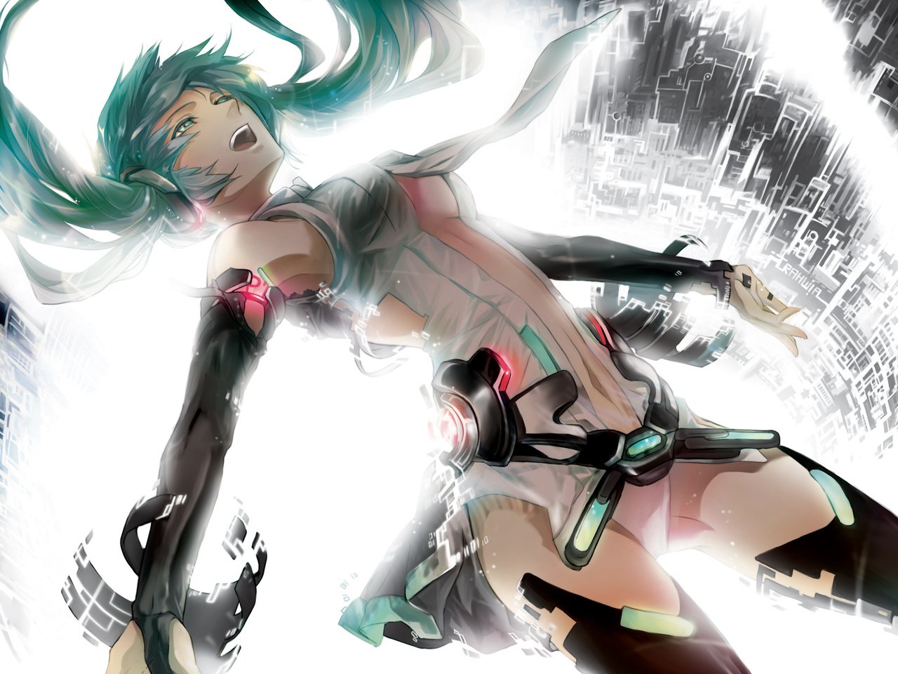 Обои вокалоид, мику хацунэ, vocaloid, hatsune miku разрешение 2480x1748 Загрузить