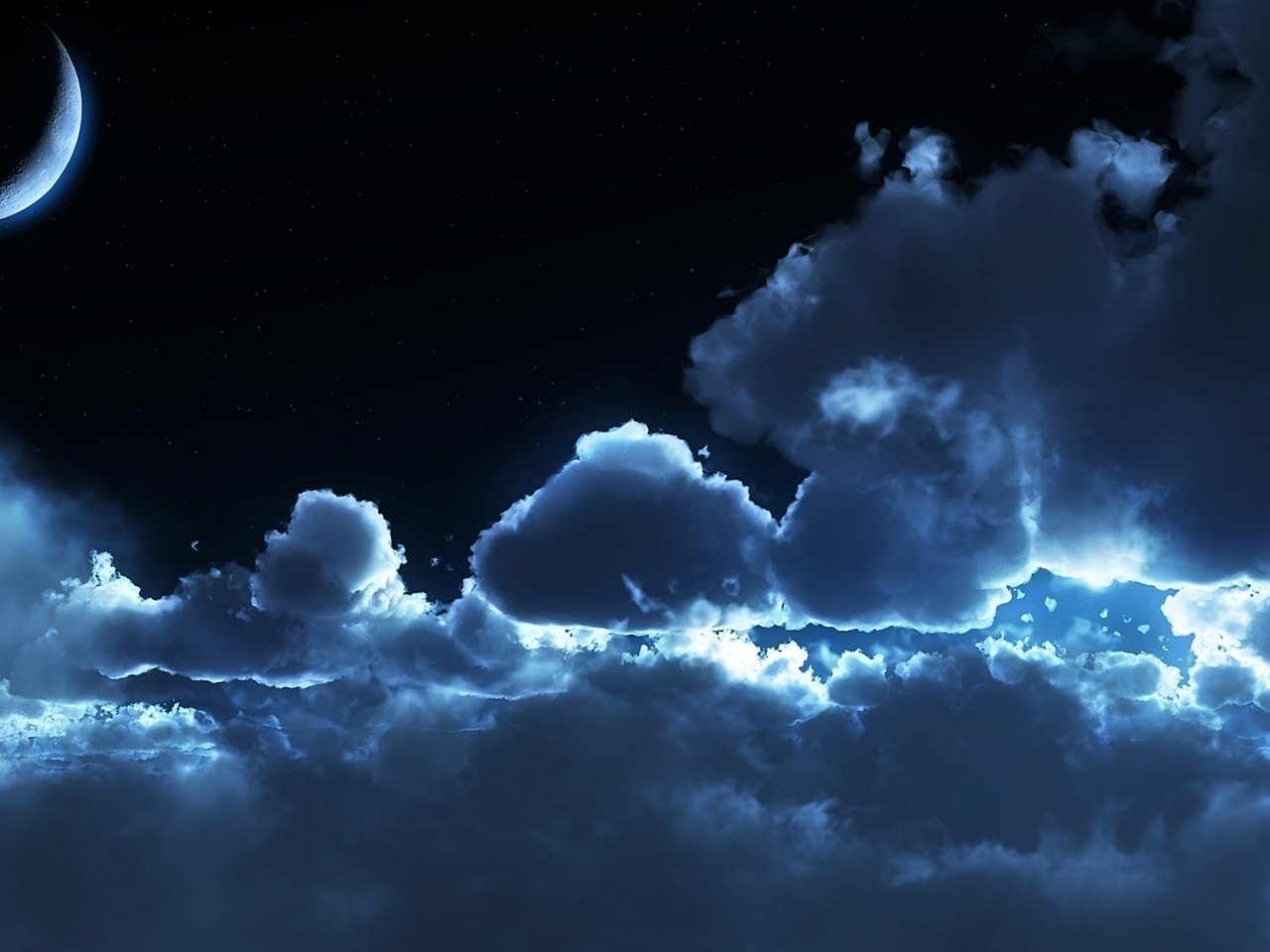 Обои облака, ночь, moonrise, лунный свет, clouds, night, moonlight разрешение 1920x1200 Загрузить