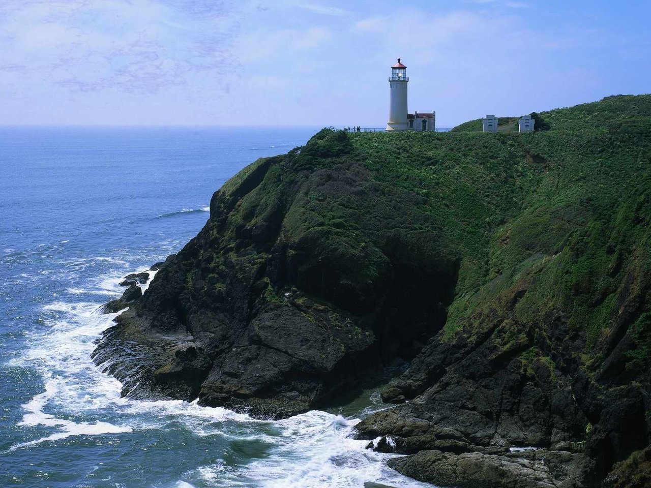 Обои скала, маяк, прибой, rock, lighthouse, surf разрешение 3750x1200 Загрузить