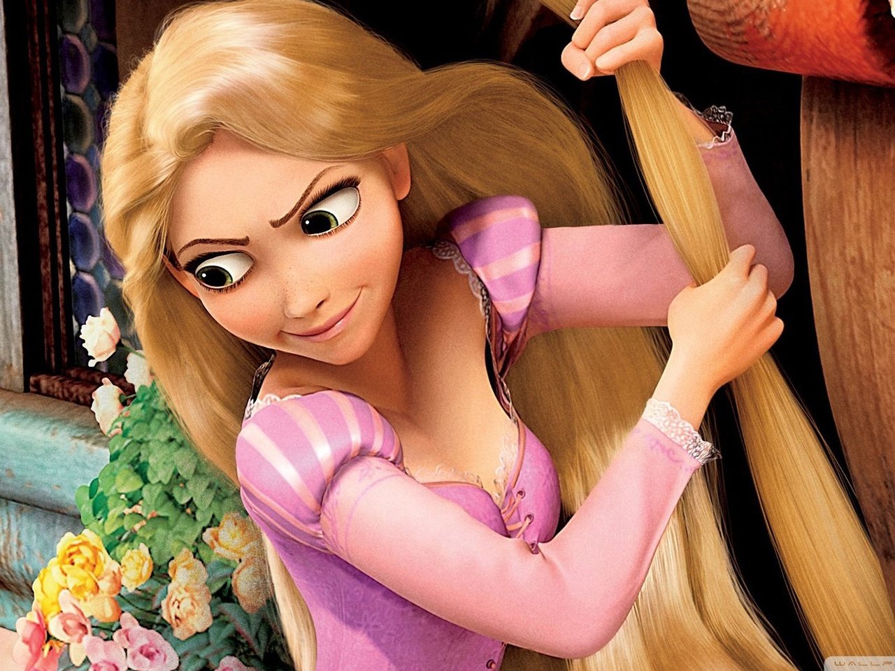 Обои рапунцель, волосы, принцесса, рапунцель: запутанная история, rapunzel, hair, princess, rapunzel: a tangled tale разрешение 1920x1080 Загрузить