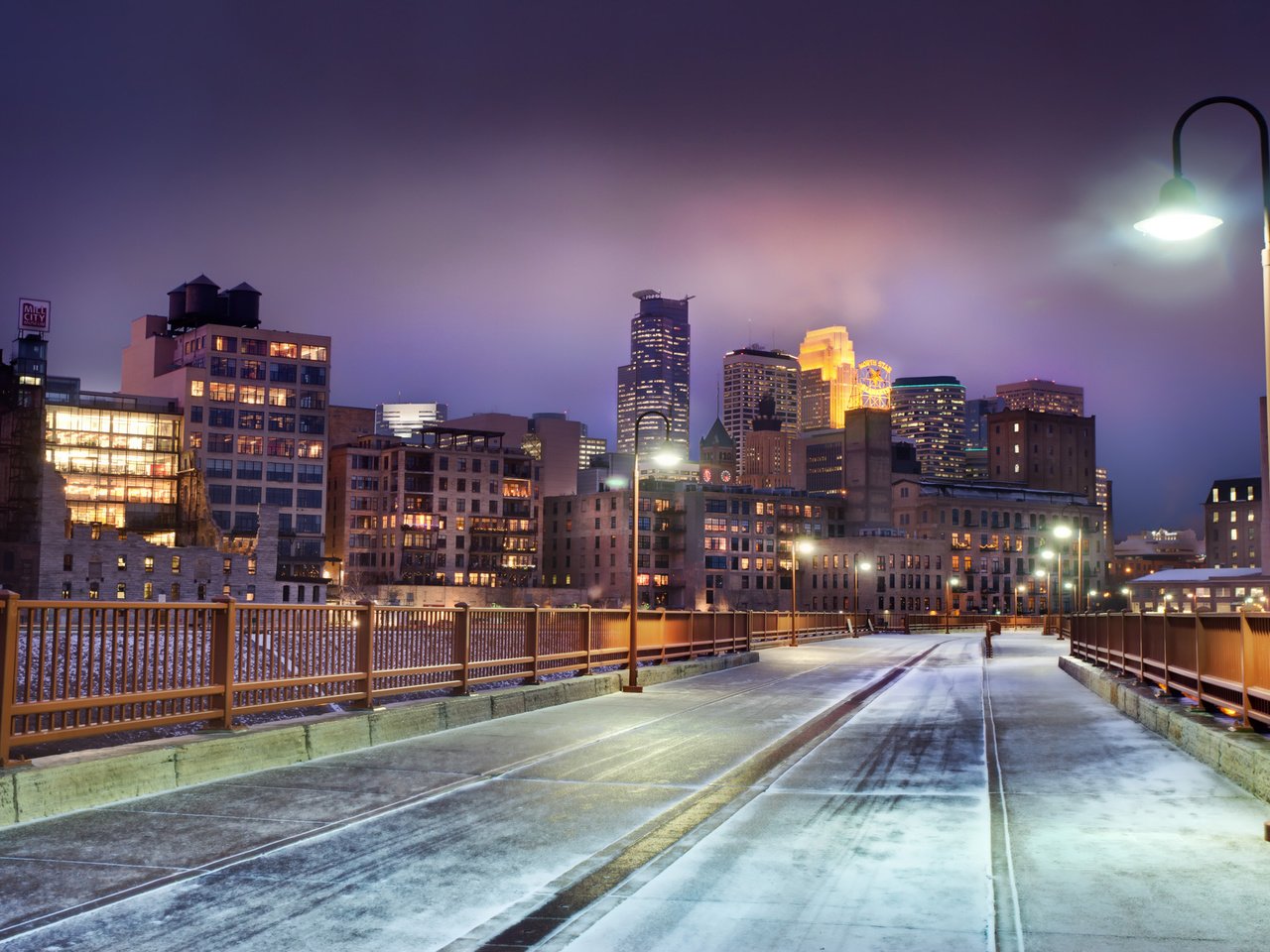 Обои minnesota minneapolis noch sneg zima, minnesota minneapolis noch zima sneg разрешение 2560x1600 Загрузить