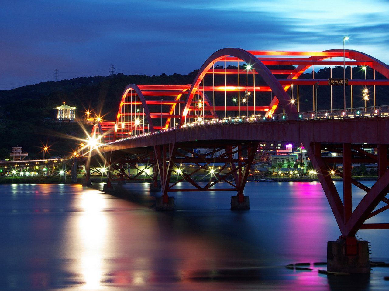 Обои река, мост, город, river, bridge, the city разрешение 1920x1080 Загрузить