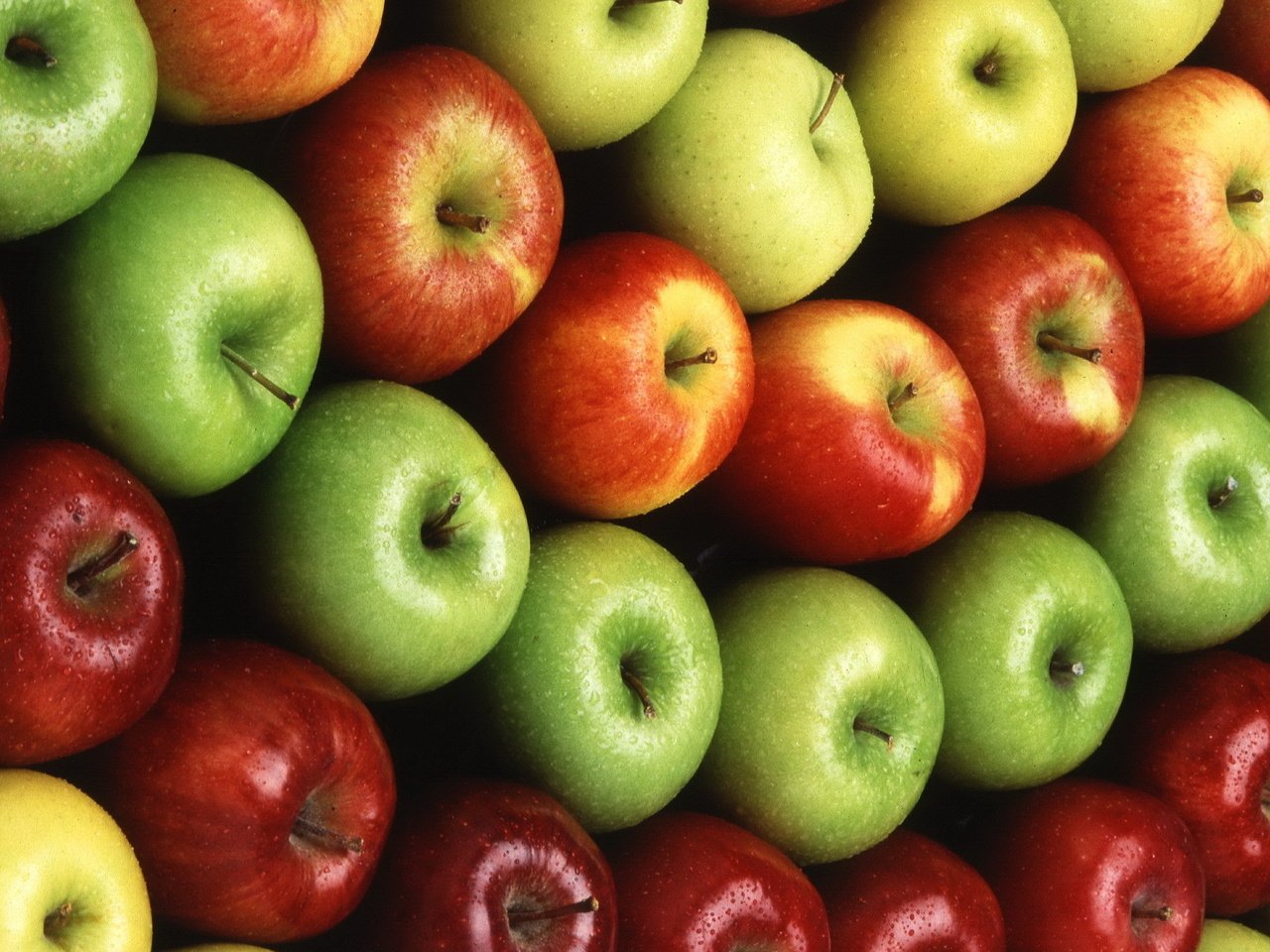 Обои фрукты, яблоки, красные, зеленые, много, желтые, fruit, apples, red, green, a lot, yellow разрешение 2560x1600 Загрузить