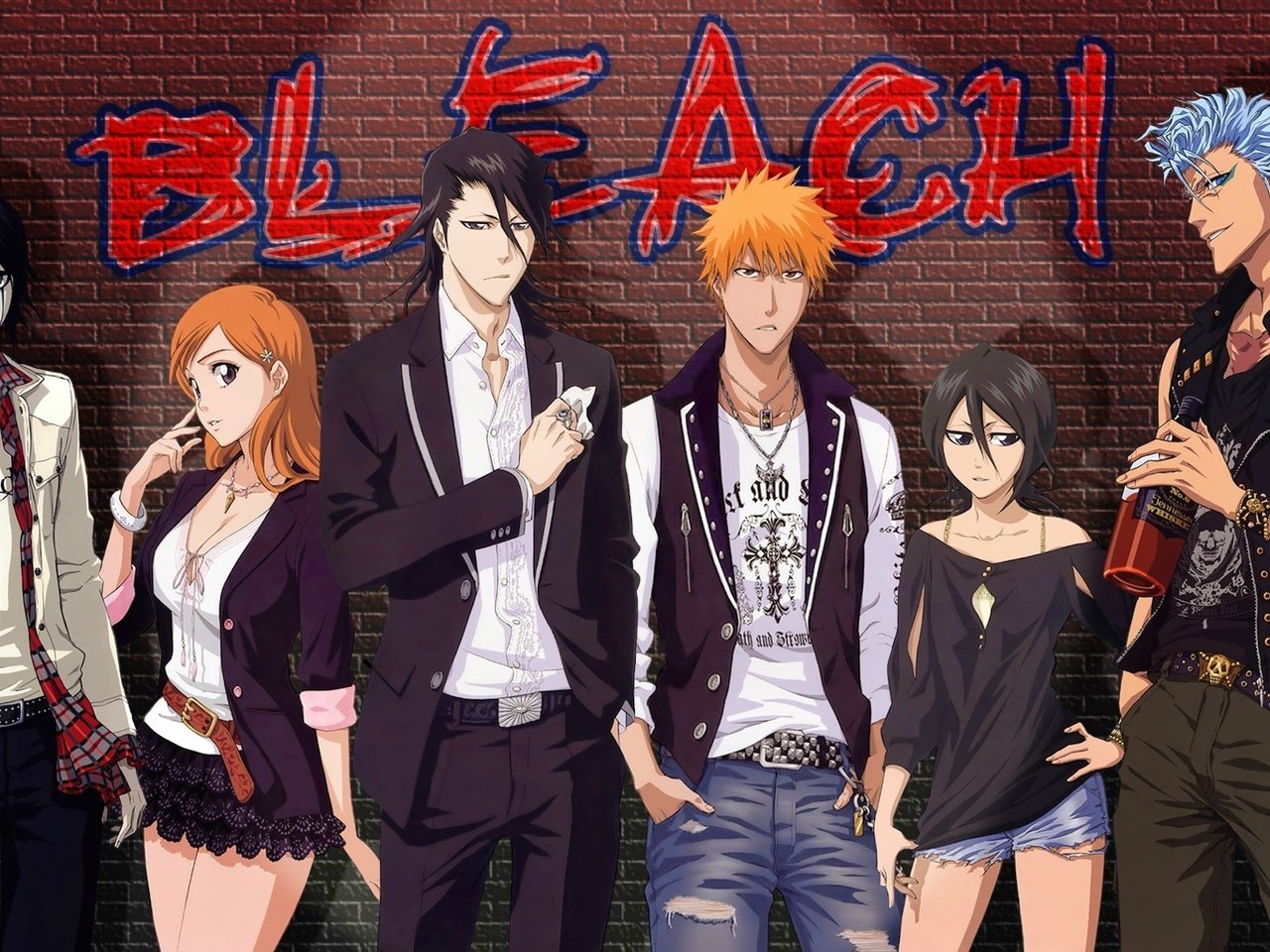 Обои kurosaki ichigo, блич, blich, kuchiki rukiya, kuchiki, bleach разрешение 1920x1174 Загрузить