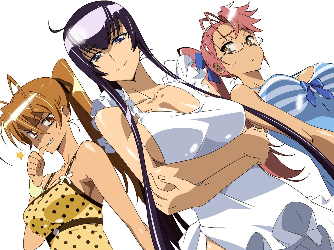 Обои девушка, highschool of the dead, tri, дощечка, fartuk, girl, plate разрешение 6434x4270 Загрузить