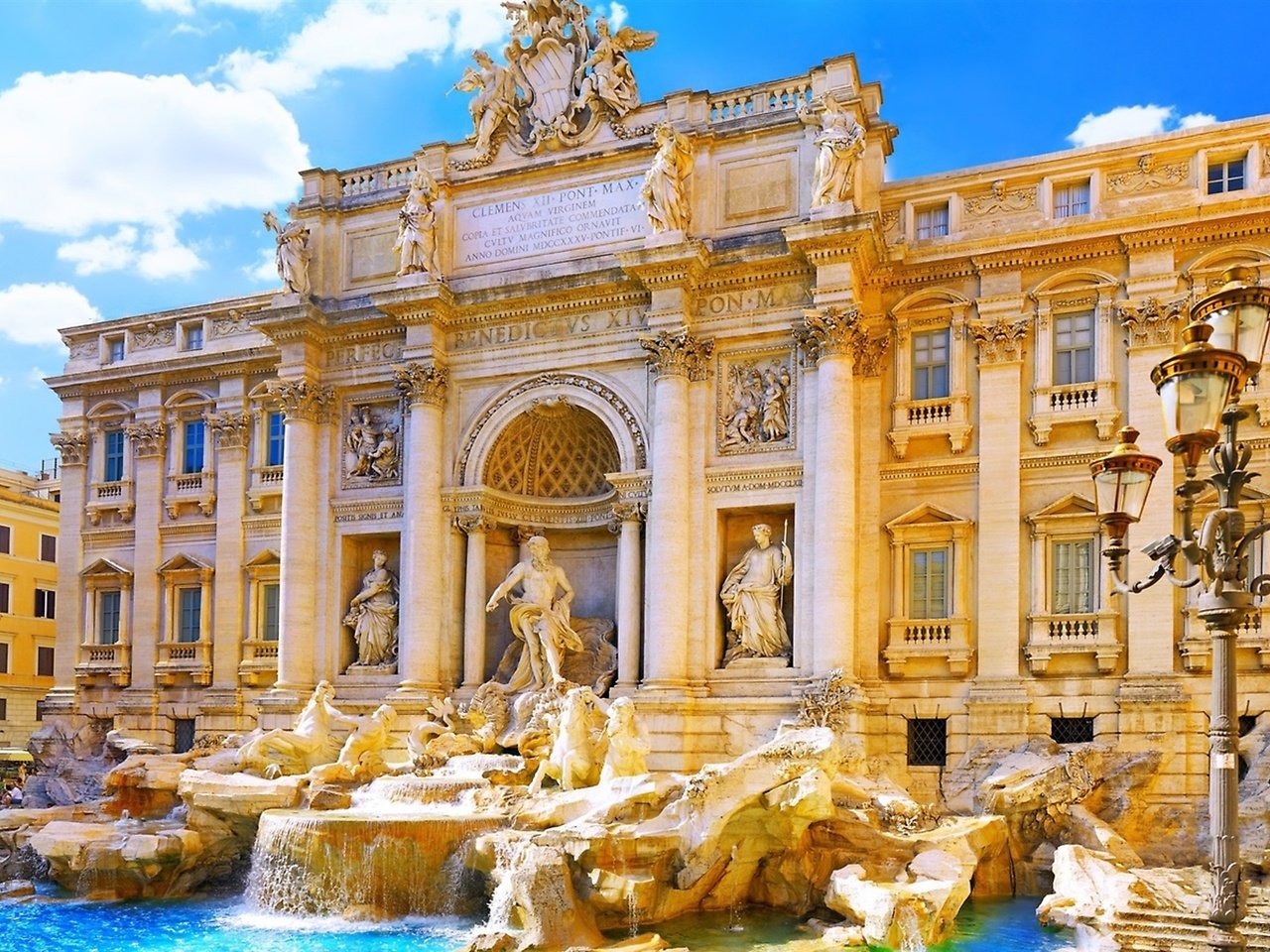 Обои фонтан треви в риме, the trevi fountain in rome разрешение 2560x1440 Загрузить