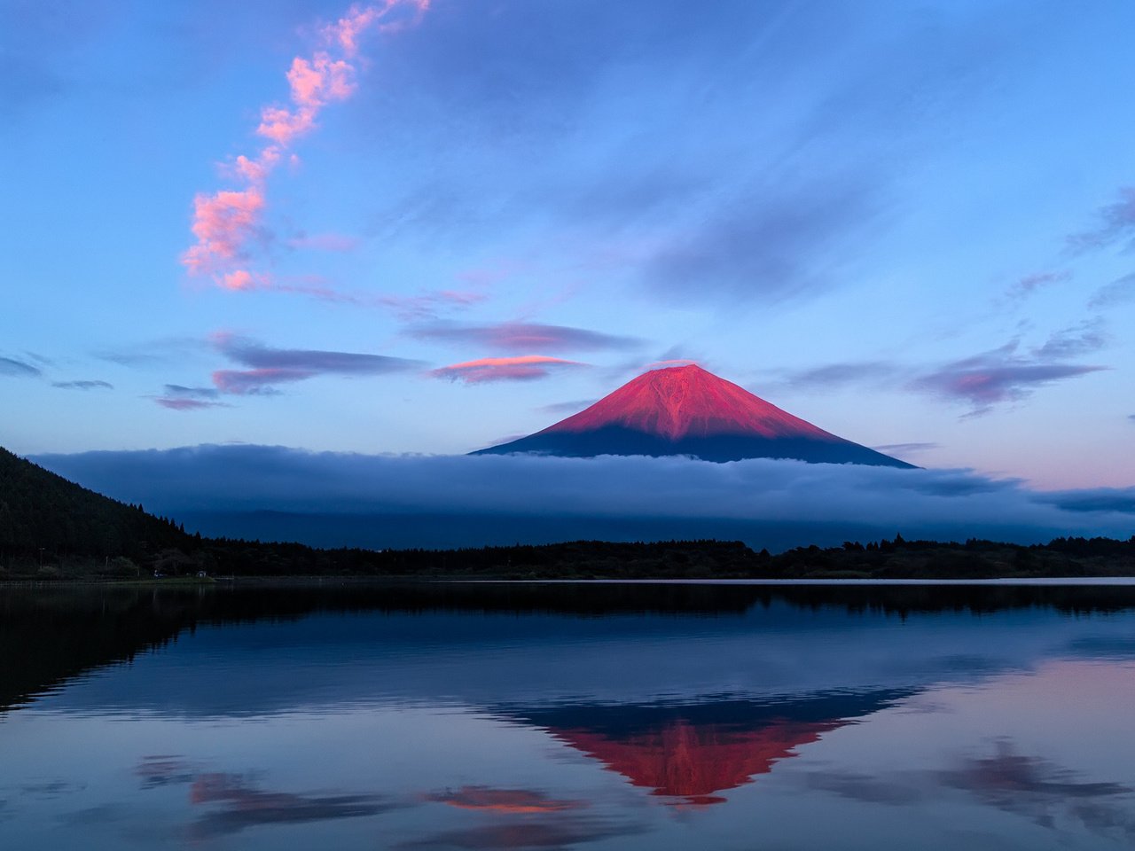 Обои небо, вечер, гора, япония, фудзияма, the sky, the evening, mountain, japan, fuji разрешение 1920x1200 Загрузить