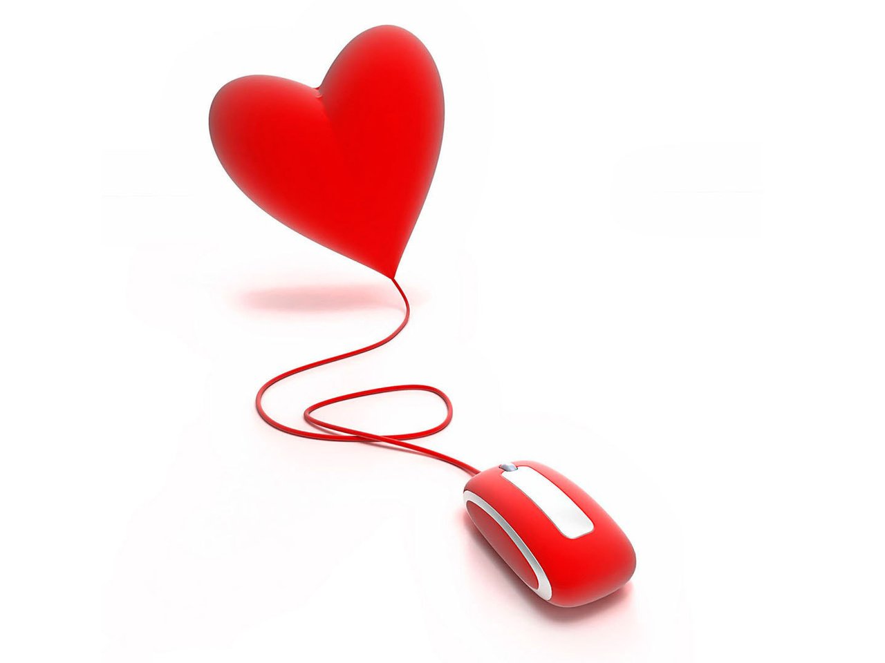 Обои сердце, мышь, провод, красное, heart, mouse, wire, red разрешение 1920x1080 Загрузить
