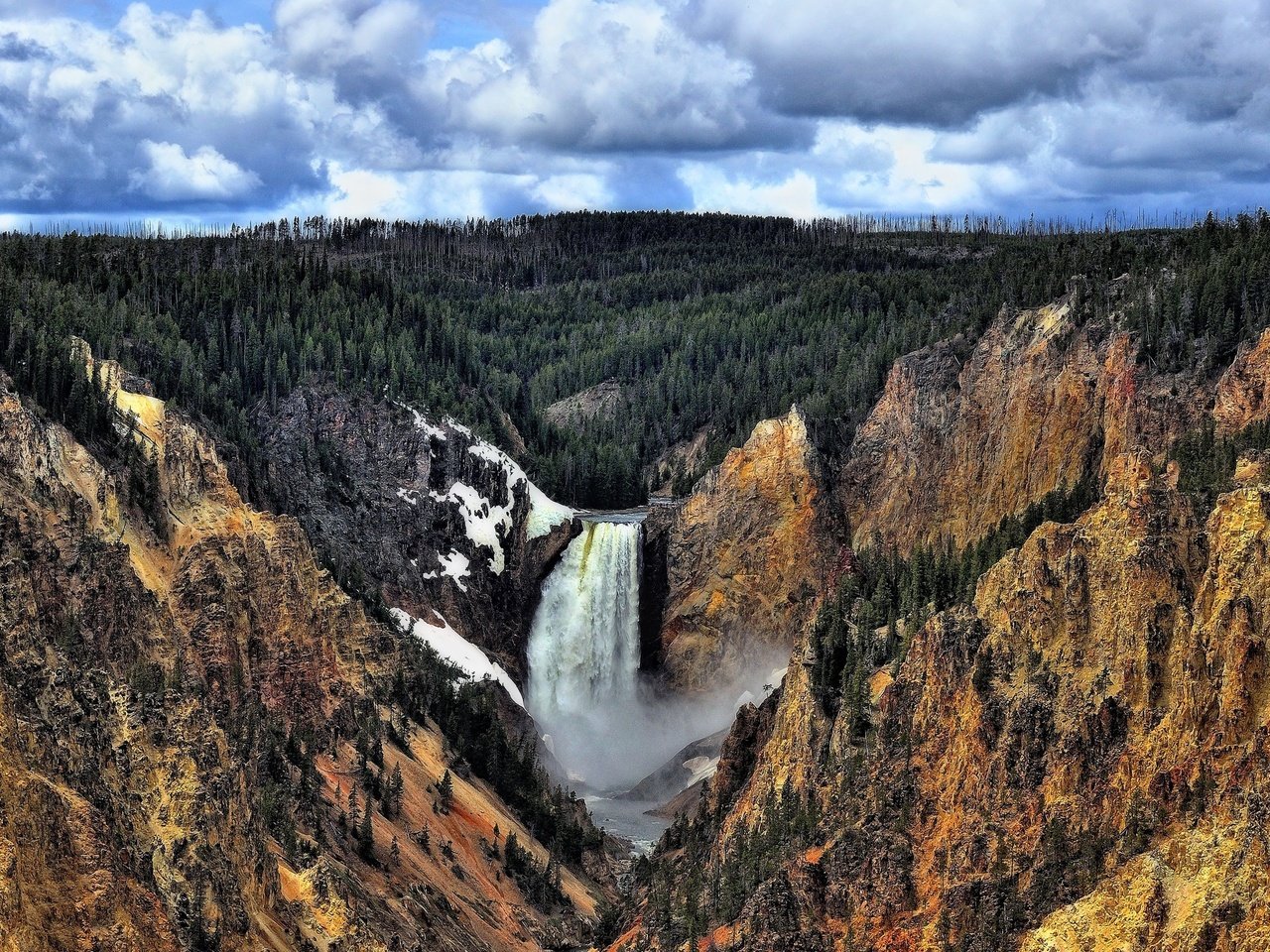 Обои пейзаж, водопад, grand canyon, йеллоустон, landscape, waterfall, yellowstone разрешение 2560x1600 Загрузить