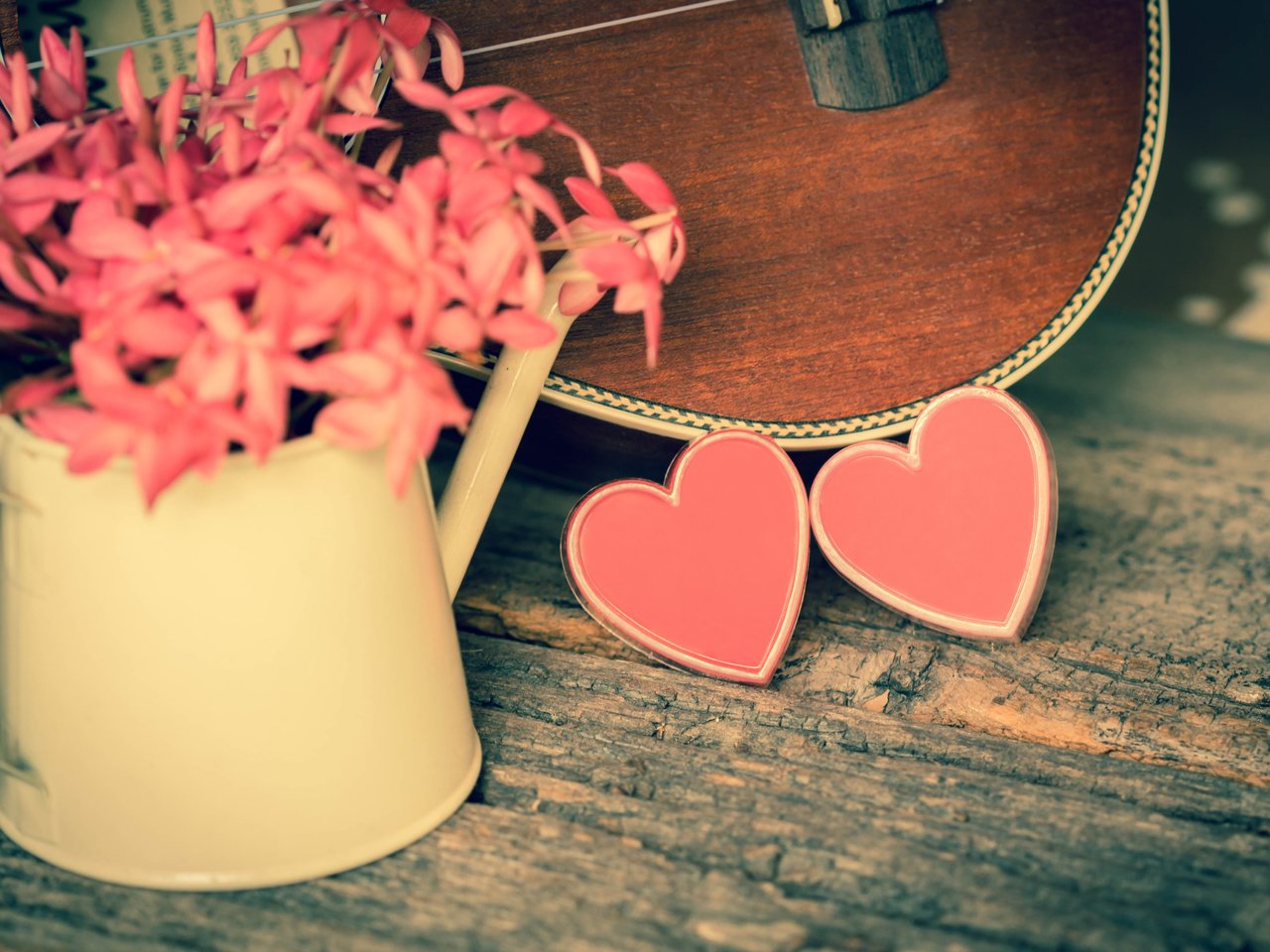 Обои цветы, гитара, сердце, любовь, романтика, розовые, flowers, guitar, heart, love, romance, pink разрешение 4626x3456 Загрузить