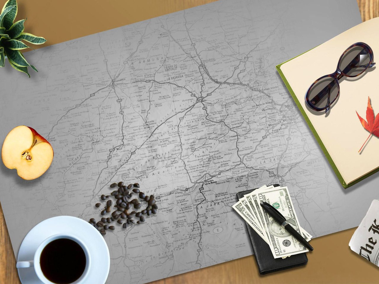 Обои кофе, вещи, карта, письменный стол, coffee, things, map, desk разрешение 1920x1200 Загрузить