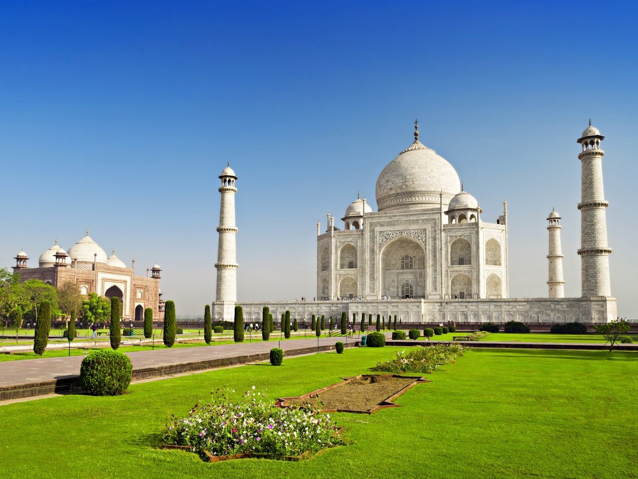 Обои архитектура, индия, тадж-махал, мавзолей-мечеть, агра, architecture, india, taj mahal, the mausoleum-mosque, agra разрешение 2880x1800 Загрузить