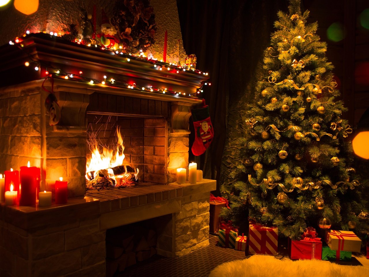 Обои новый год, елка, подарки, камин, рождество, new year, tree, gifts, fireplace, christmas разрешение 4500x3000 Загрузить