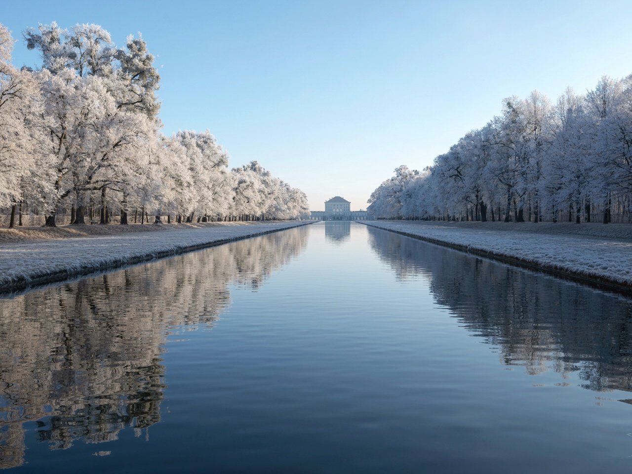 Обои зима, архитектура, symmetrie, münchen, winter, architecture разрешение 2560x1709 Загрузить