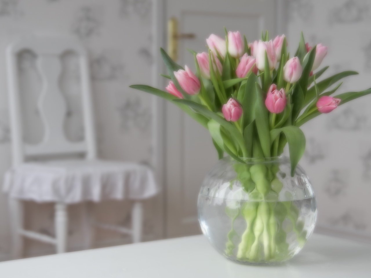 Обои цветы, бутоны, букет, тюльпаны, розовые, ваза, flowers, buds, bouquet, tulips, pink, vase разрешение 4810x3207 Загрузить