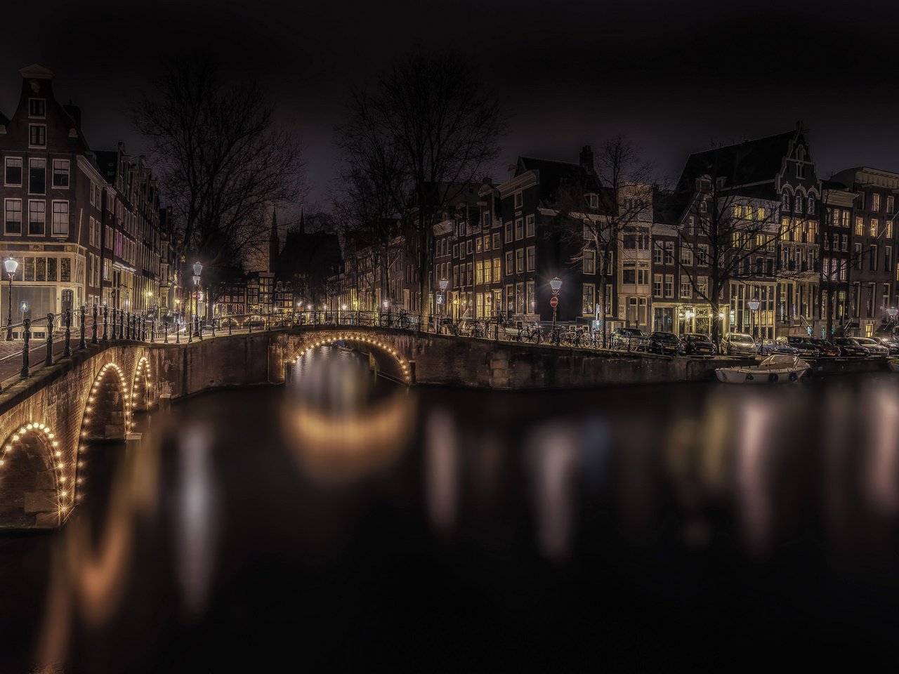 Обои ночь, огни, мост, дома, нидерланды, амстердам, night, lights, bridge, home, netherlands, amsterdam разрешение 2048x1172 Загрузить