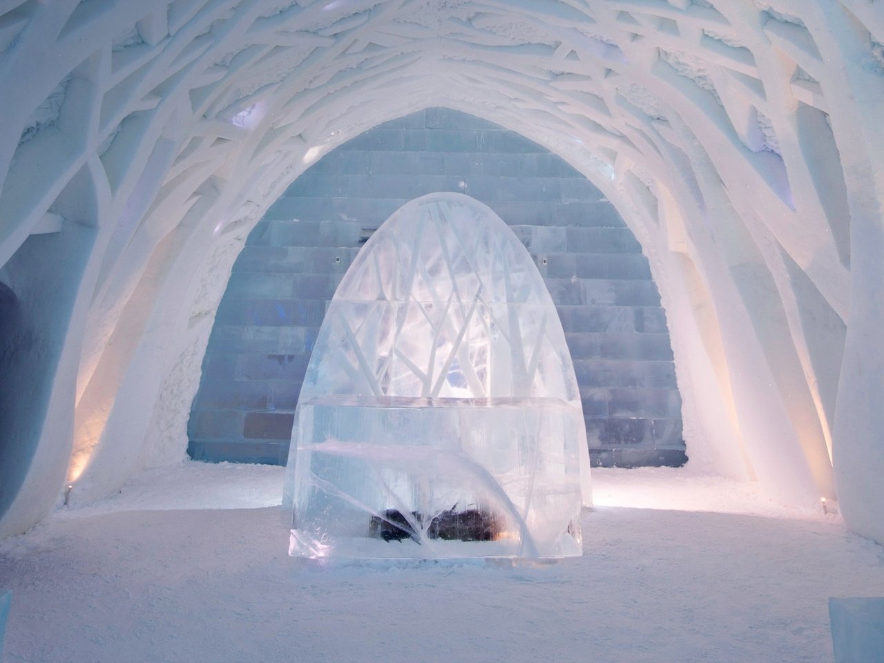 Обои швеция, кируна, фойе, ледяной отель, sweden, kiruna, the lobby, the ice hotel разрешение 1920x1080 Загрузить