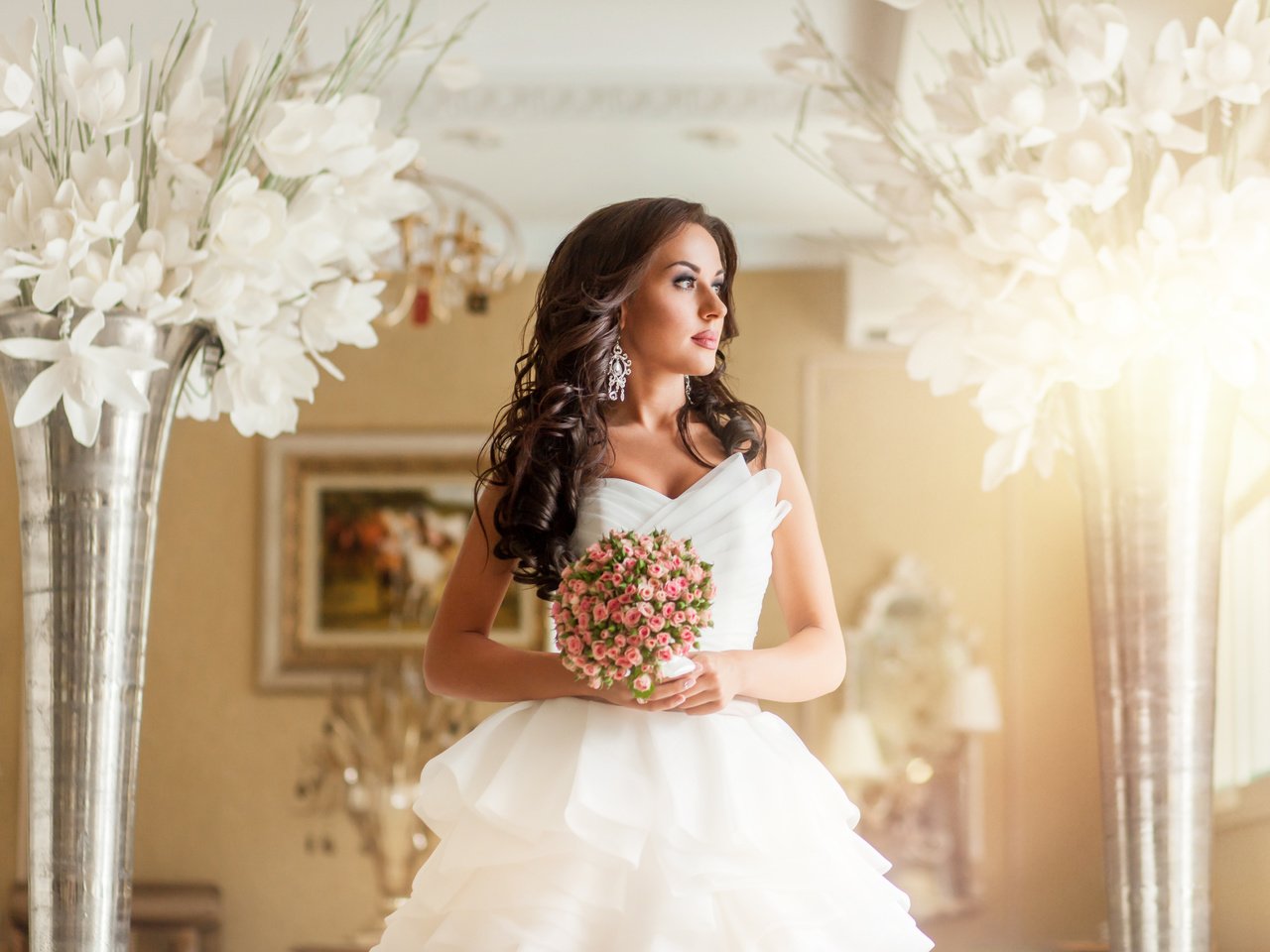 Обои стиль, девушка, букет, лицо, свадьба, невеста, декор, style, girl, bouquet, face, wedding, the bride, decor разрешение 5320x3547 Загрузить