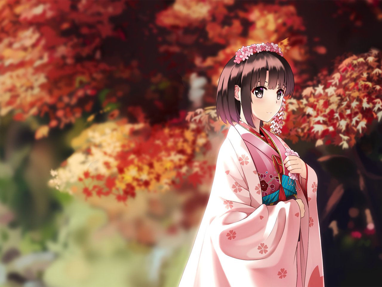 Обои цветы, кимоно, saenai heroine no sodatekata, katou megumi, megumi, flowers, kimono разрешение 2000x1285 Загрузить