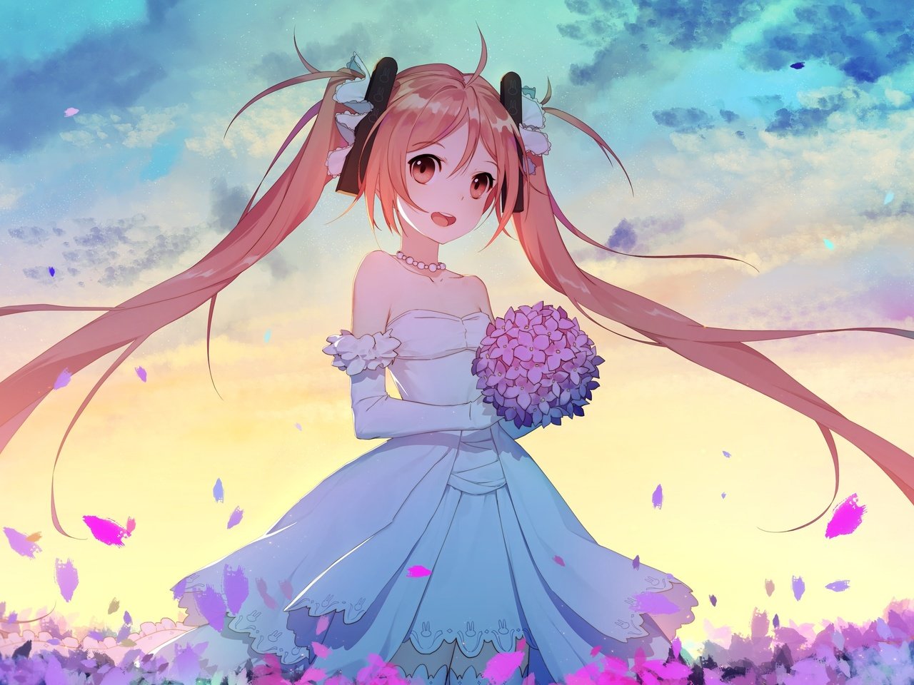 Обои невесты, лоли, twintails, свадебное платье, улыбается, black bullet, aihara enju, bride, loli, wedding dress, smiling разрешение 3070x1944 Загрузить