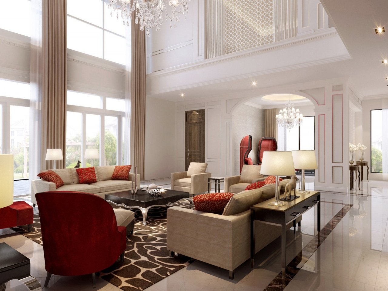 Обои интерьер, вилла, роскошная, white living room, interior, villa, luxury разрешение 1920x1080 Загрузить