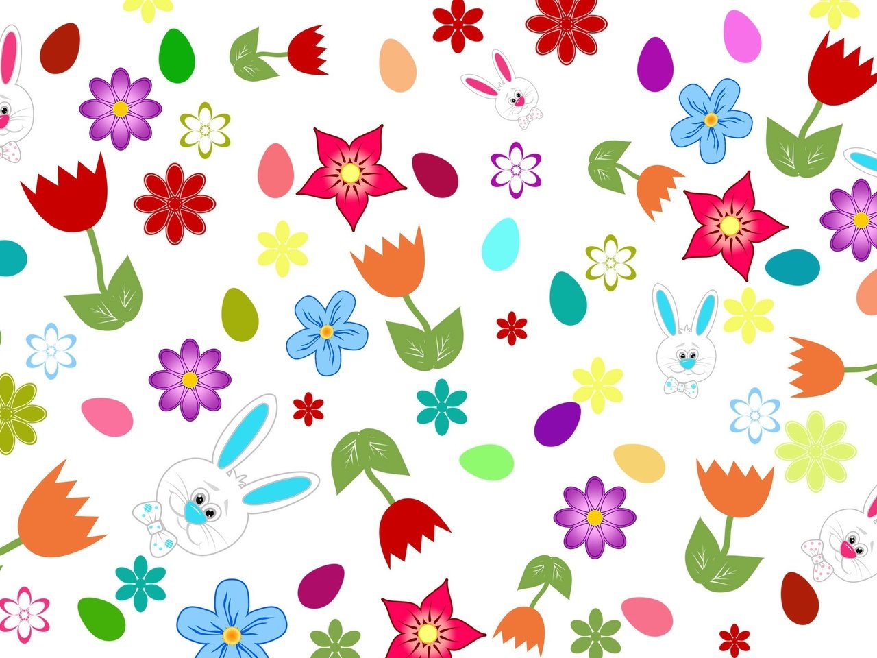 Обои цветы, обои, кролики, пасха, яйца, зайчики, flowers, wallpaper, rabbits, easter, eggs, bunnies разрешение 2560x1600 Загрузить