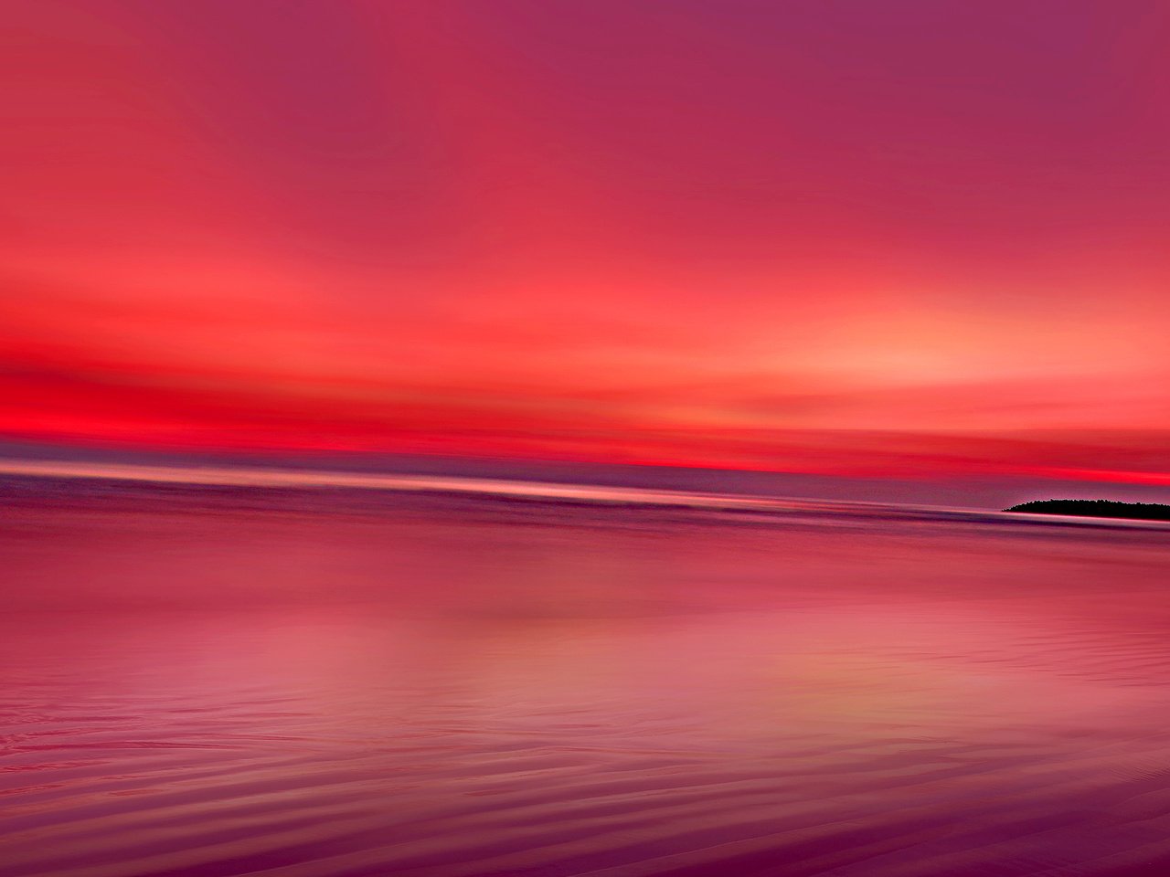 Обои небо, закат, море, горизонт, сумерки, the sky, sunset, sea, horizon, twilight разрешение 2880x1920 Загрузить