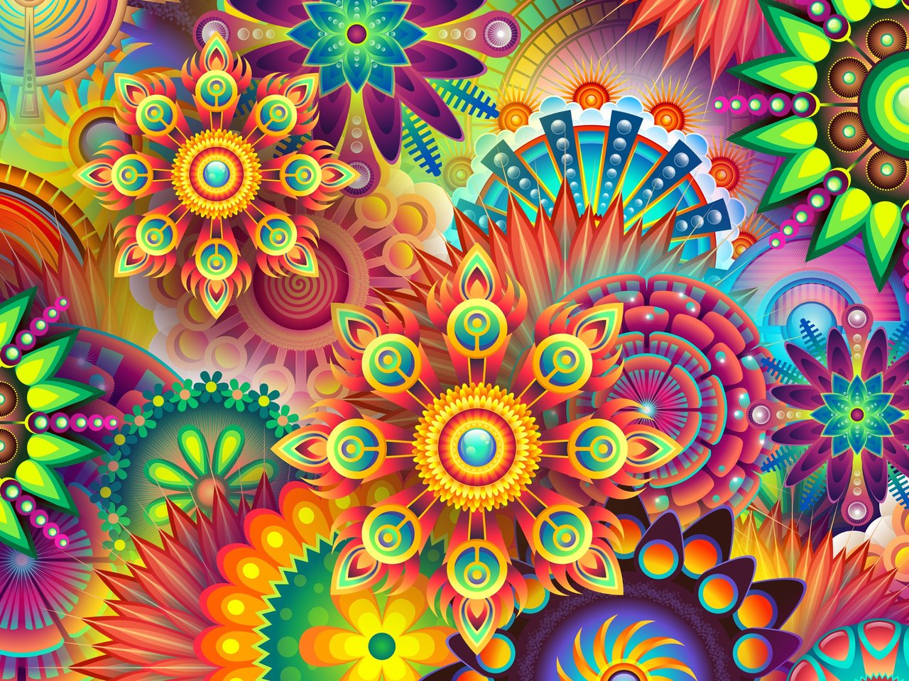 Обои цветы, абстракция, фон, узор, разноцветные, цвет, фрактал, flowers, abstraction, background, pattern, colorful, color, fractal разрешение 2880x1800 Загрузить