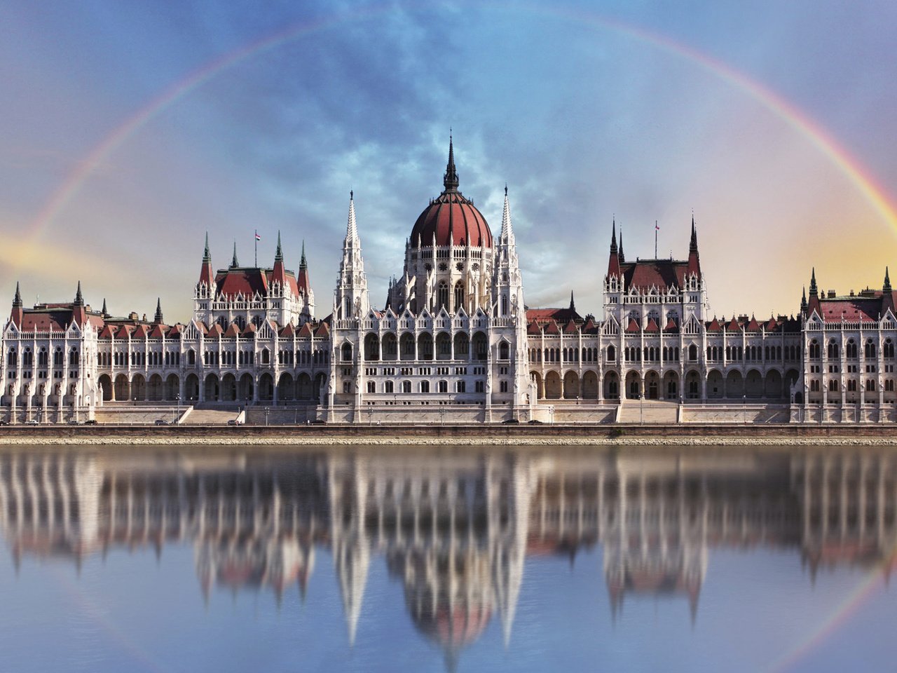 Обои радуга, дворец, венгрия, будапешт, tomassereda, rainbow, palace, hungary, budapest разрешение 1920x1200 Загрузить