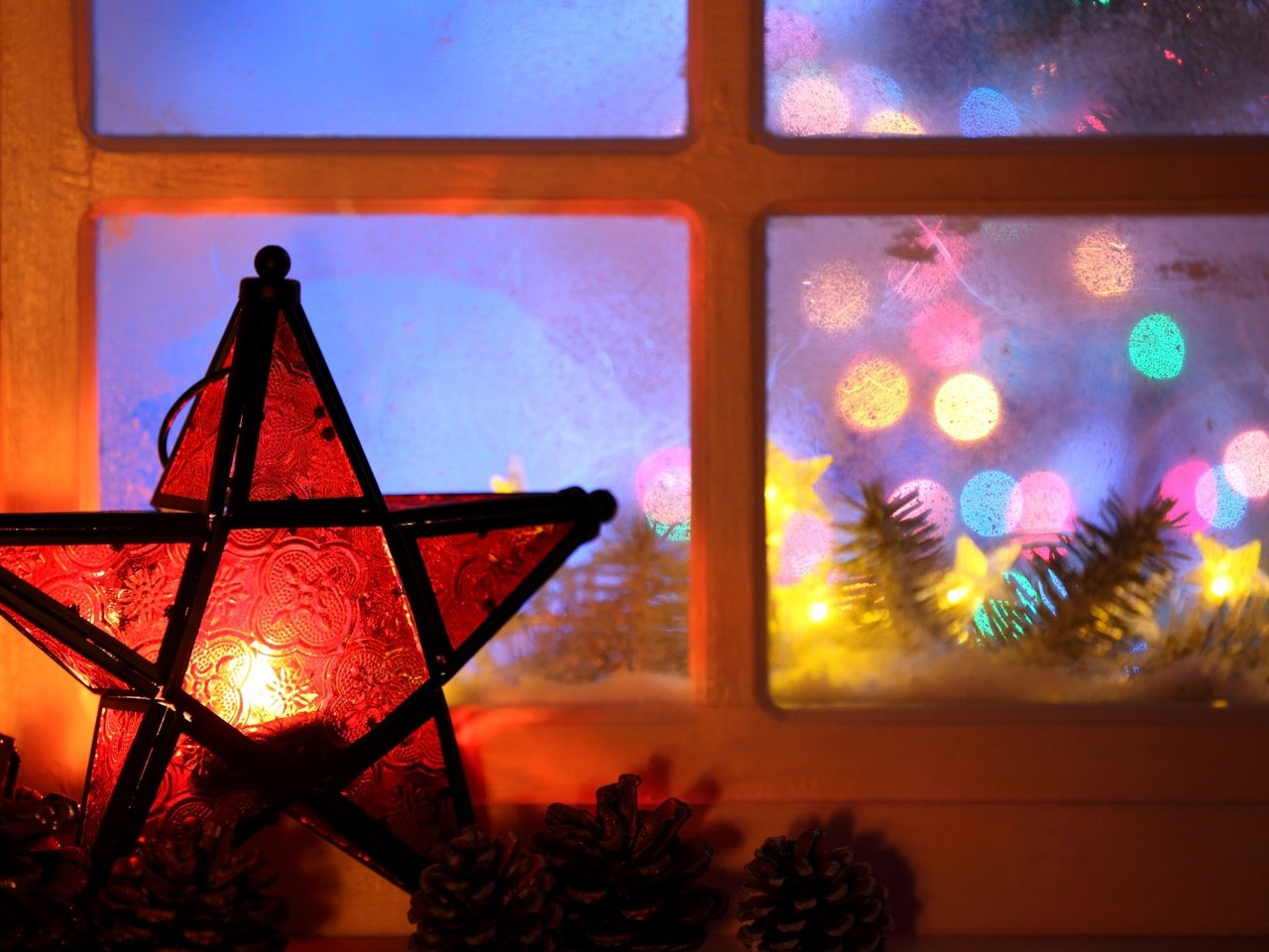 Обои новый год, звезда, окно, рождество, гирлянда, new year, star, window, christmas, garland разрешение 2880x1800 Загрузить