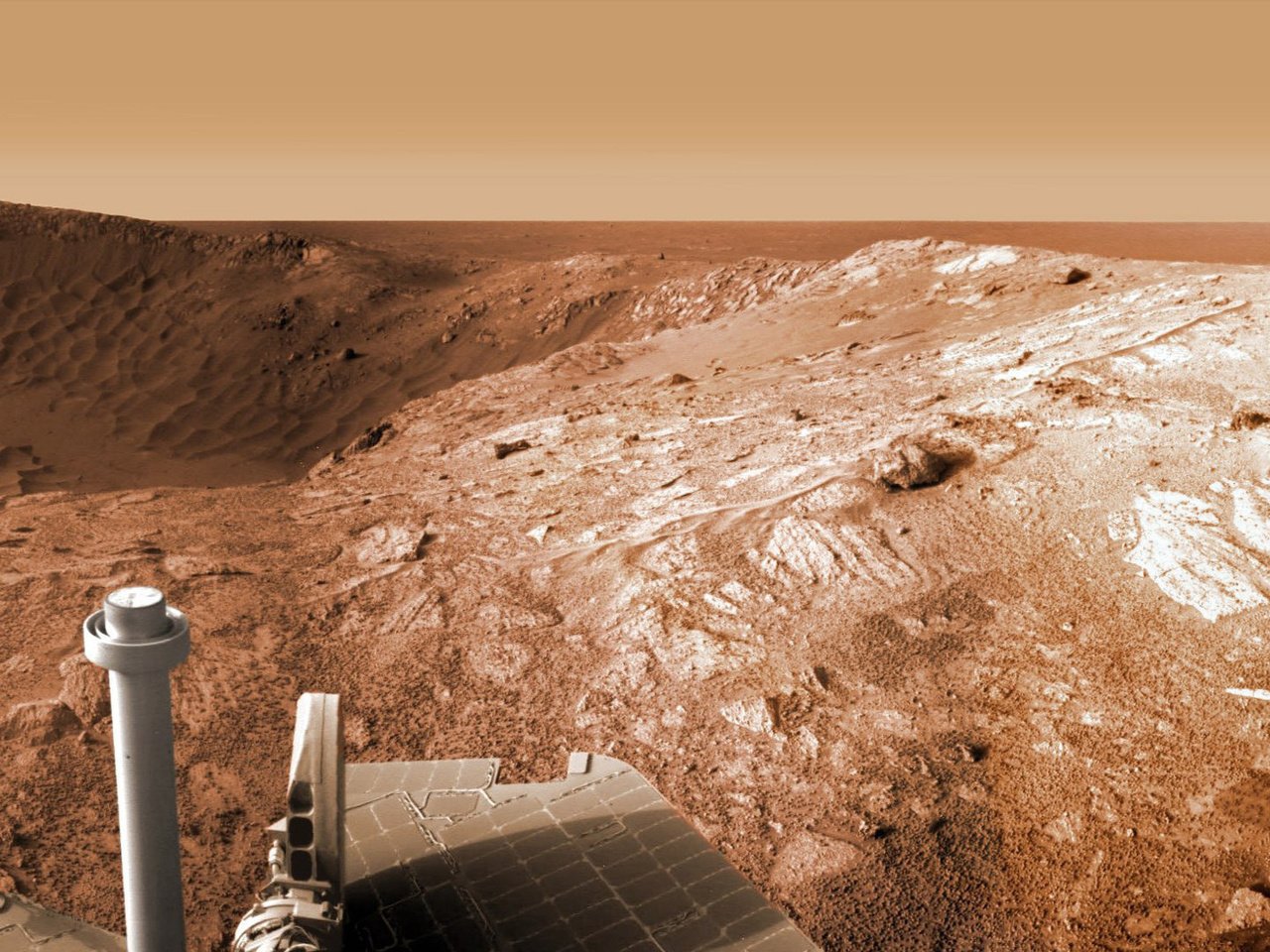 Обои марс, марсоход, кратер., mars, mars rover, crater. разрешение 1920x1080 Загрузить