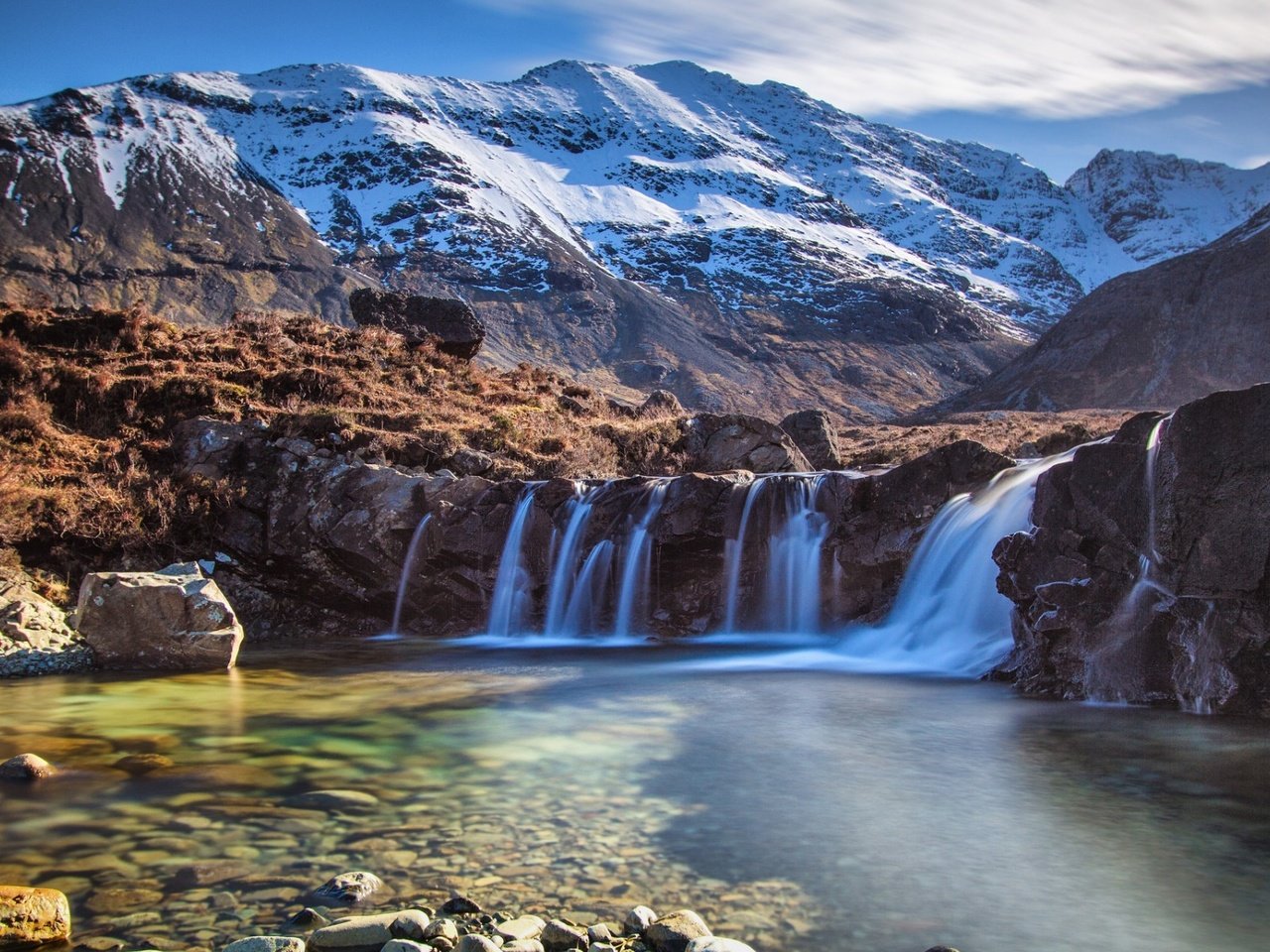 Обои озеро, горы, снег, камни, водопад, чили, анды, патагония, lake, mountains, snow, stones, waterfall, chile, andes, patagonia разрешение 1920x1200 Загрузить