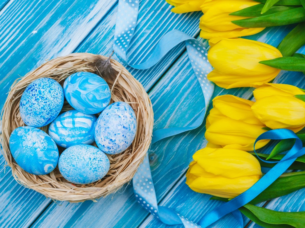 Обои букет, тюльпаны, пасха, яйца, желтые, bouquet, tulips, easter, eggs, yellow разрешение 5616x3744 Загрузить