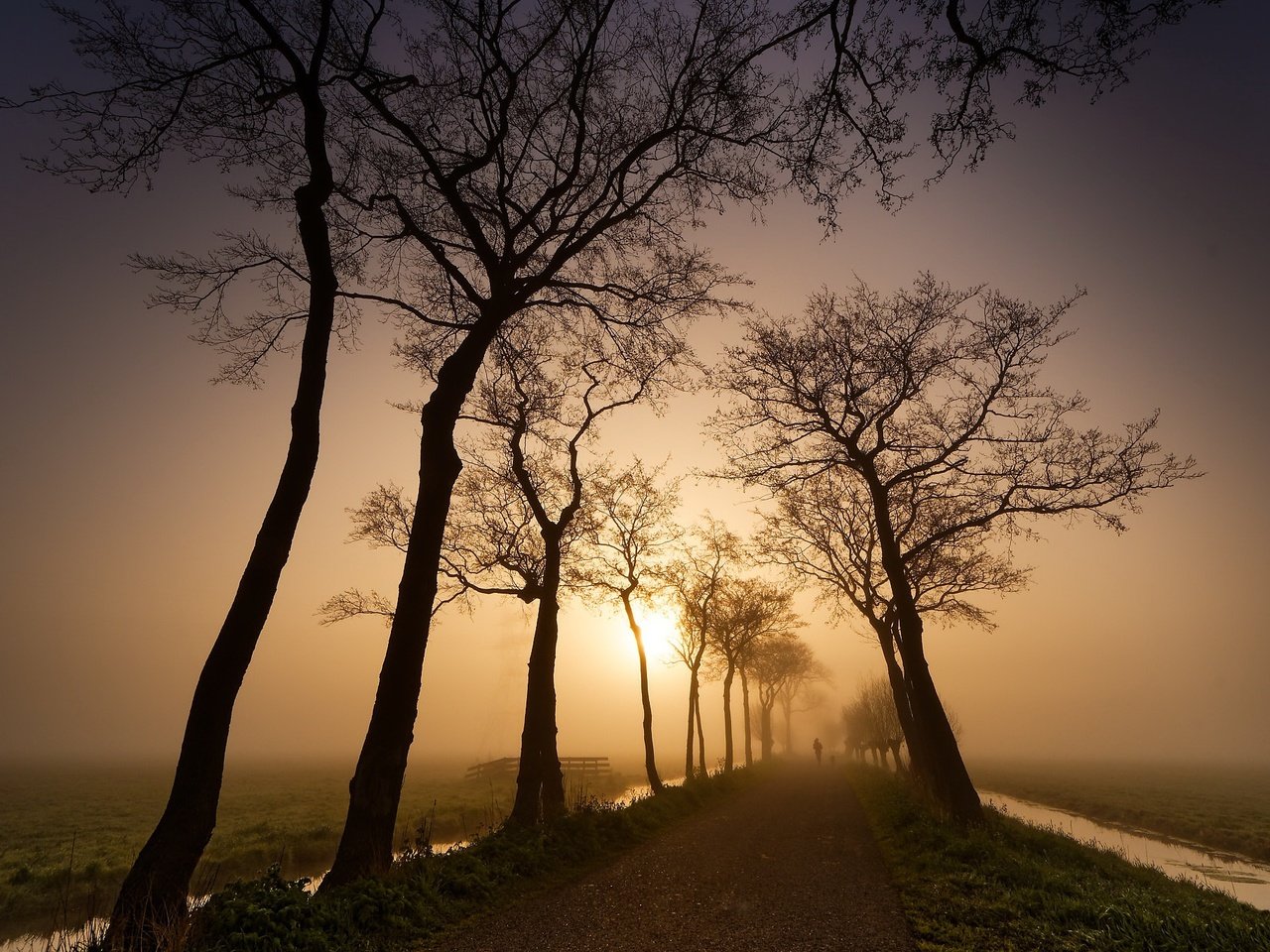 Обои дорога, природа, закат, road, nature, sunset разрешение 2048x1365 Загрузить