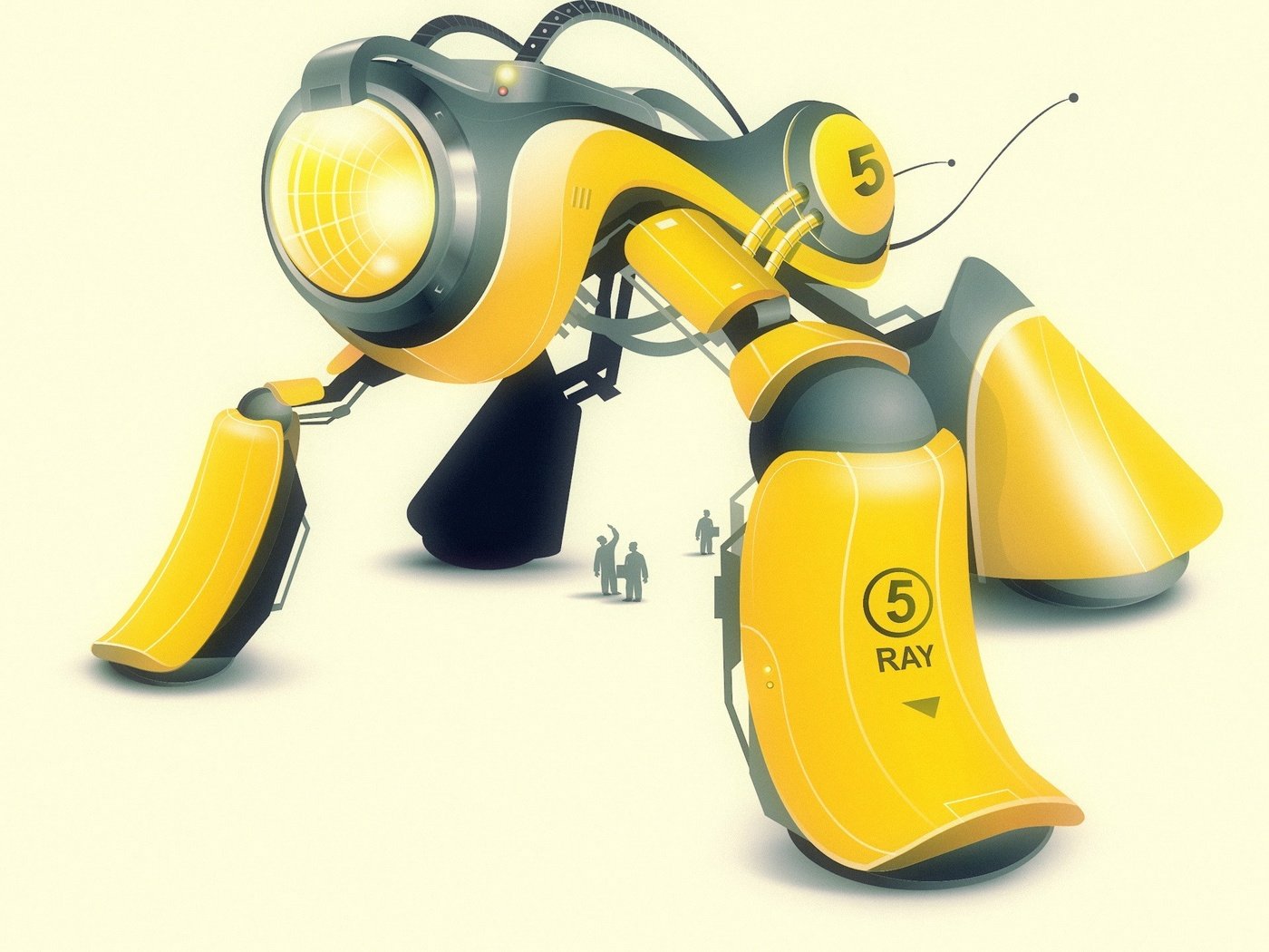 Обои желтый, вектор, робот, yellow, vector, robot разрешение 1920x1440 Загрузить