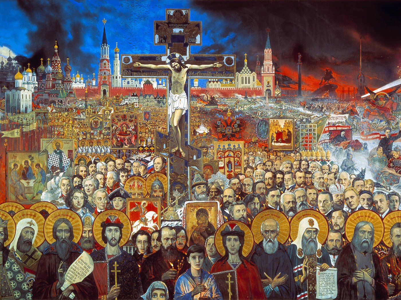 Обои илья глазунов, вечная россия, 1988г, ilya glazunov, eternal russia, 1988 разрешение 2100x1077 Загрузить