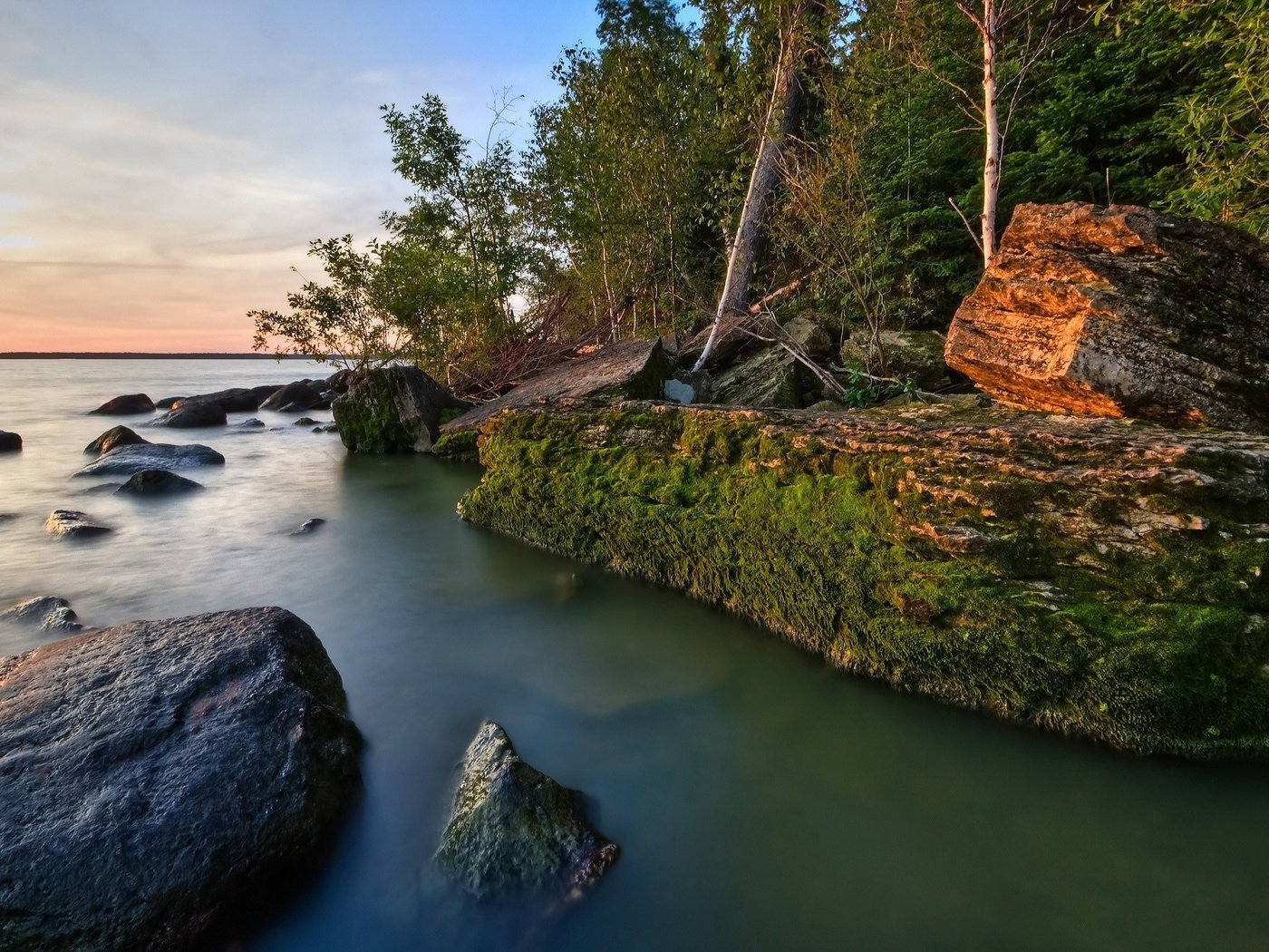 Обои деревья, озеро, выдержка, trees, lake, excerpt разрешение 2560x1600 Загрузить