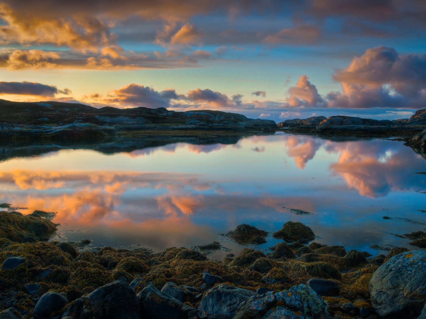 Обои закат, отражение, норвегия, sunset, reflection, norway разрешение 2560x1600 Загрузить