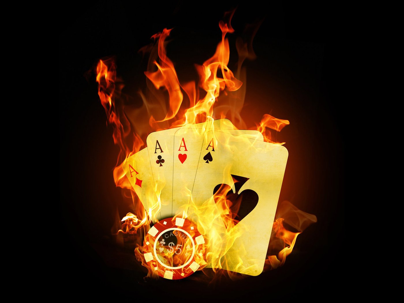Обои пламя, казино, покер, карты, огонь, тузы, flame, casino, poker, card, fire, aces разрешение 1920x1200 Загрузить