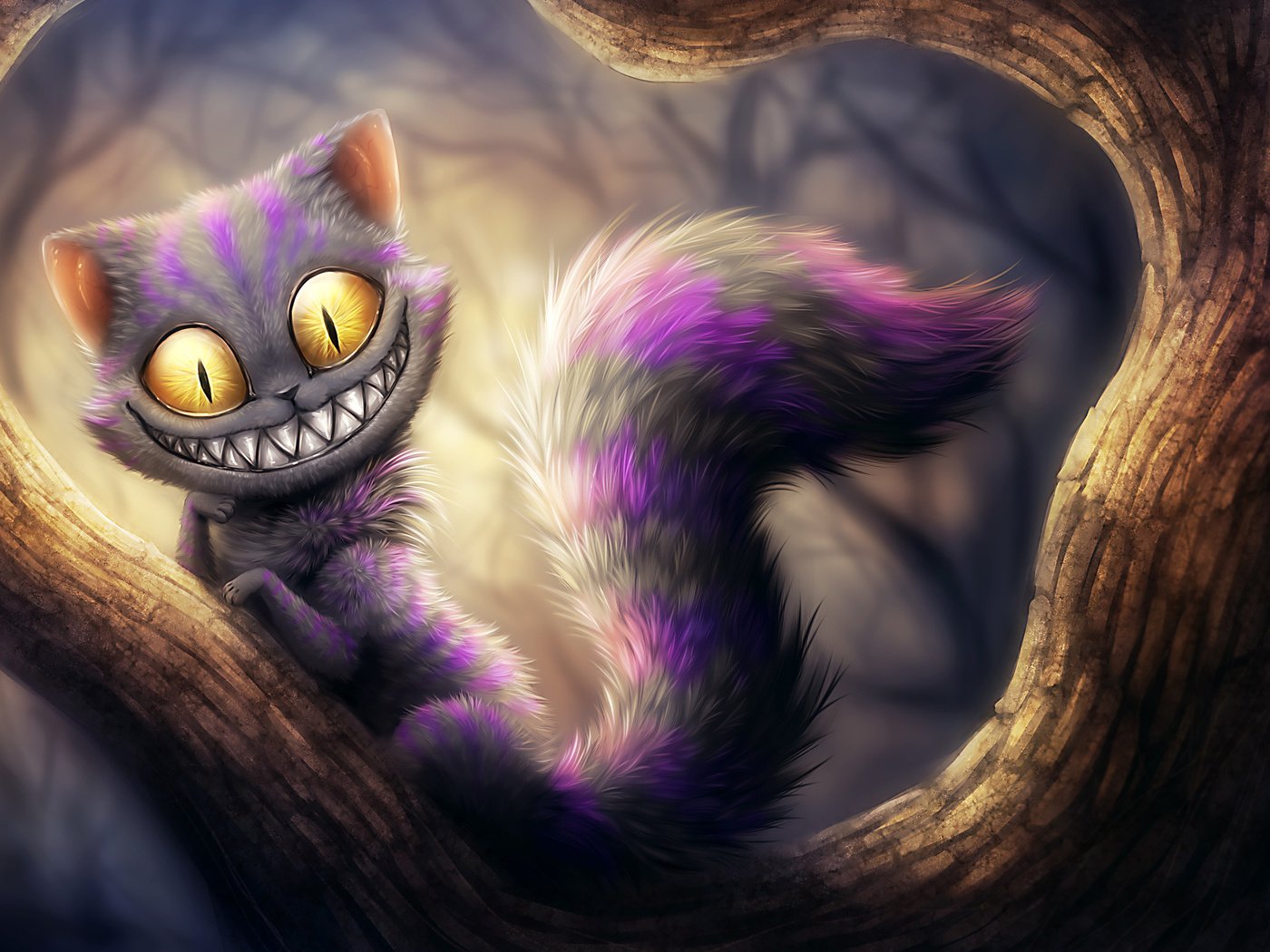 Обои чеширский кот, cheshire, kikariz, cheshire cat разрешение 2700x1800 Загрузить