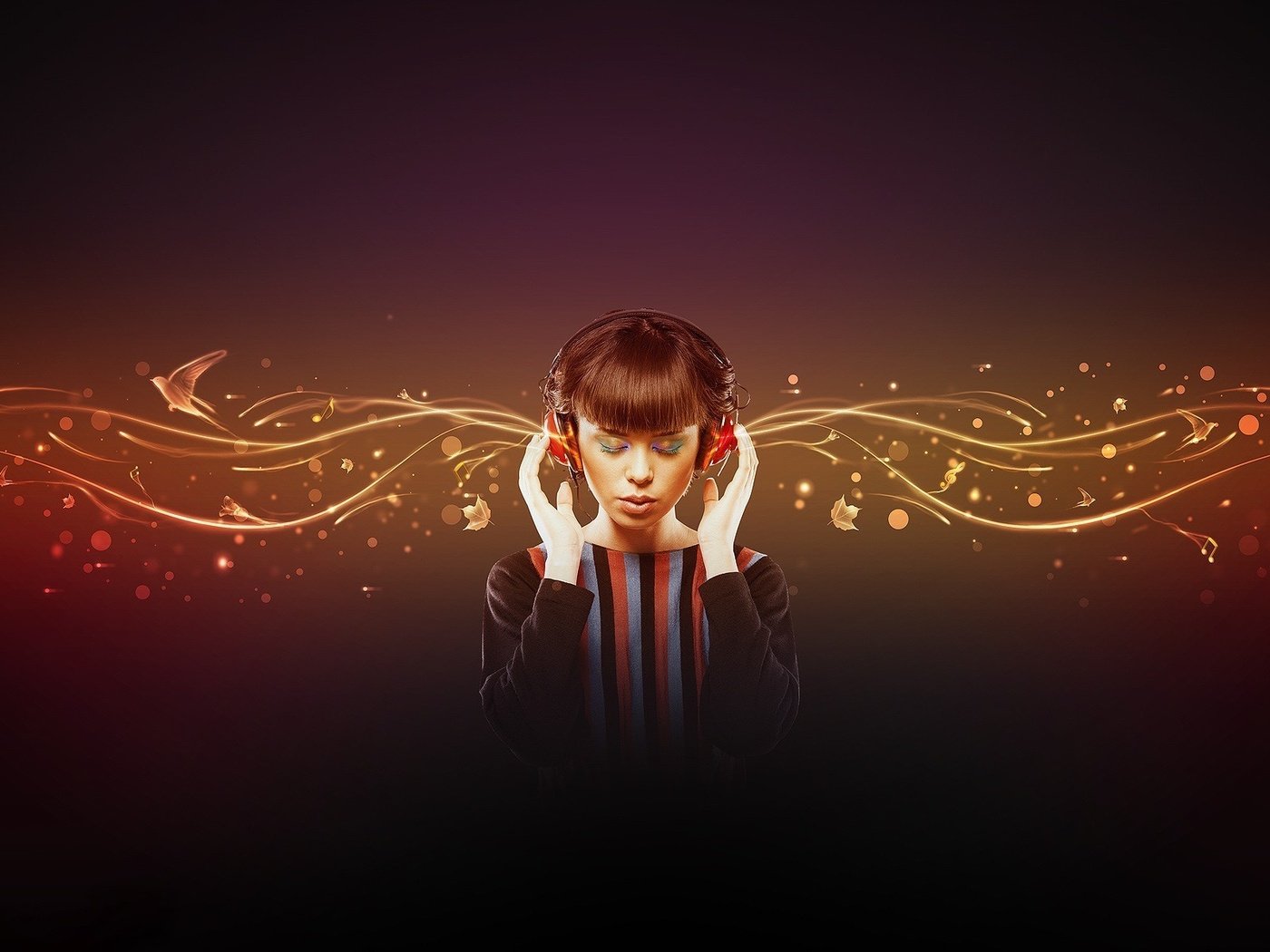 Обои девушка, музыка, наушники, girl, music, headphones разрешение 1920x1200 Загрузить