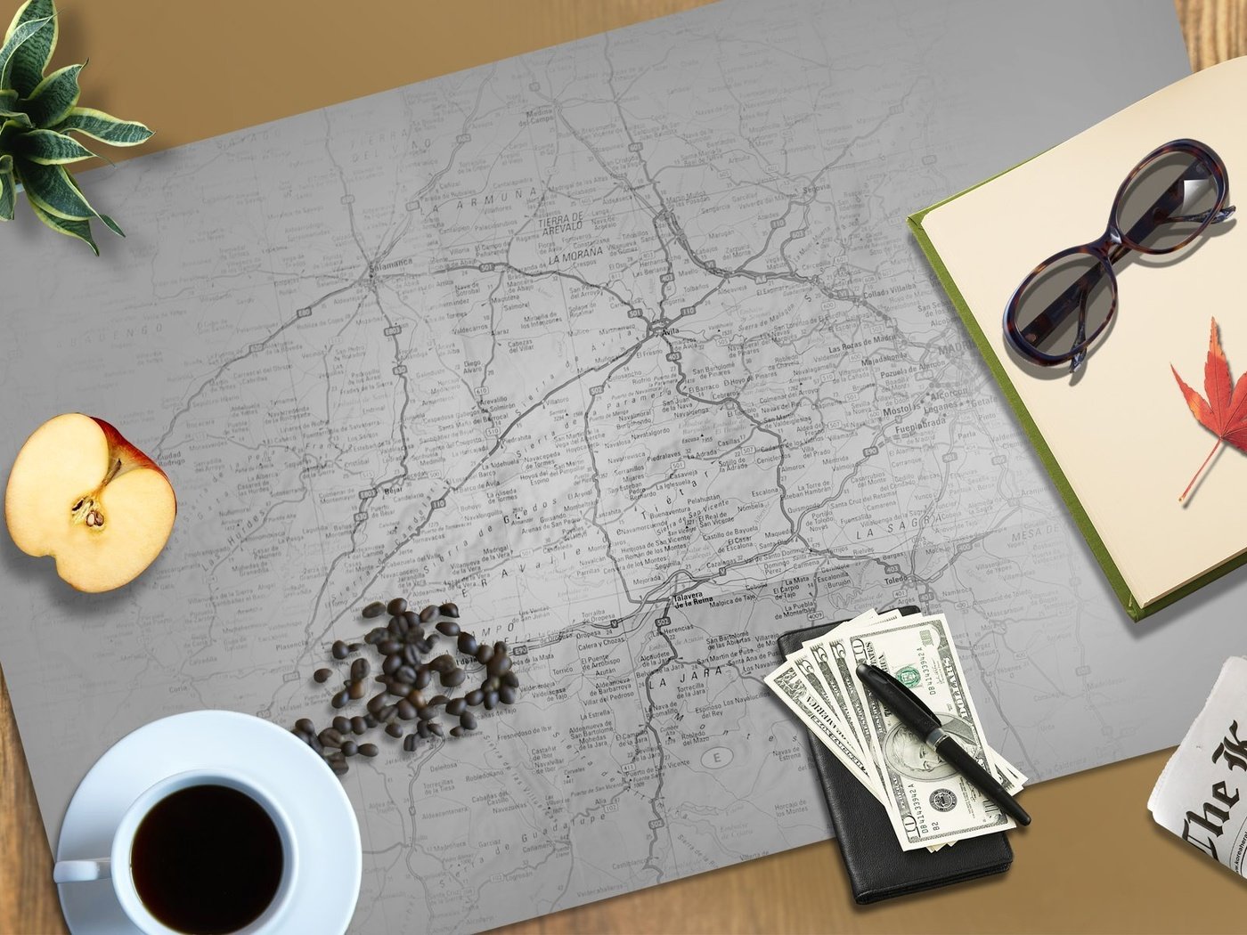 Обои кофе, вещи, карта, рабочий стол, coffee, things, map, desk разрешение 1920x1200 Загрузить