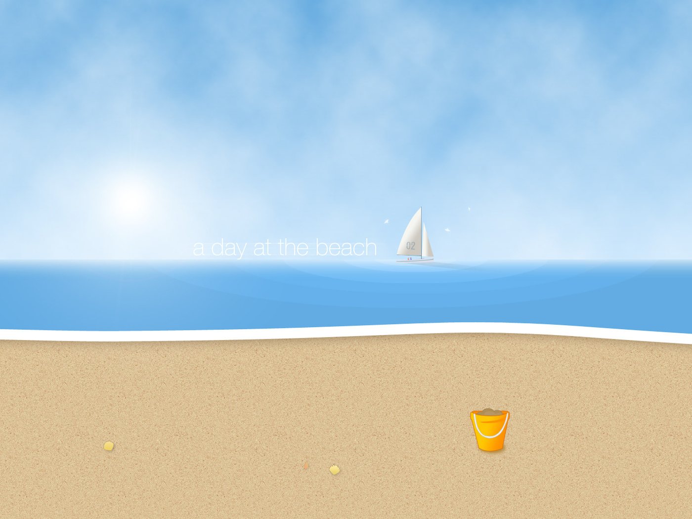 Обои солнце, волны, песок, пляж, парусник, один день на пляже, the sun, wave, sand, beach, sailboat, one day on the beach разрешение 2560x1600 Загрузить