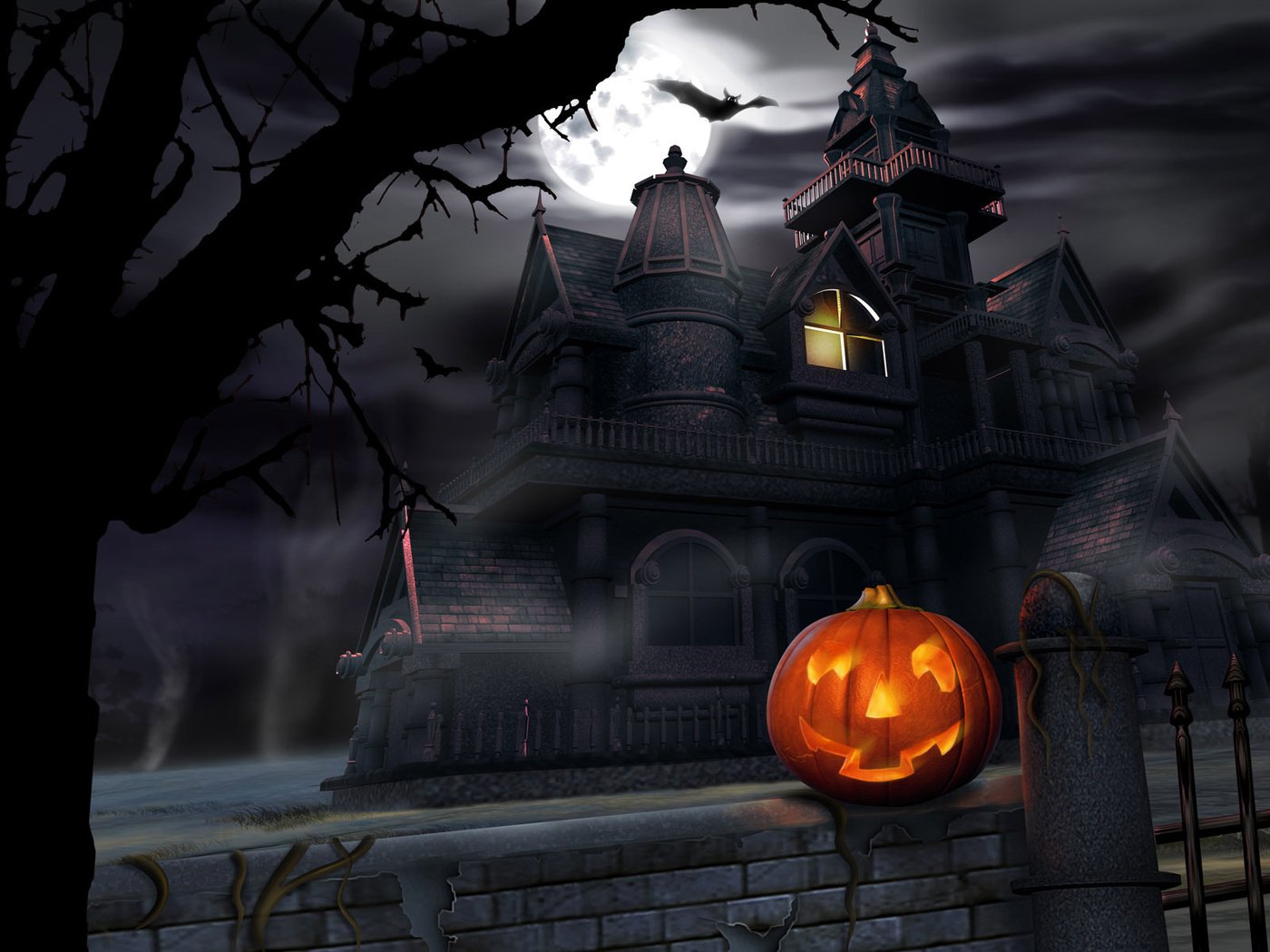 Обои замок, хеллоуин, тыква, castle, halloween, pumpkin разрешение 1920x1200 Загрузить