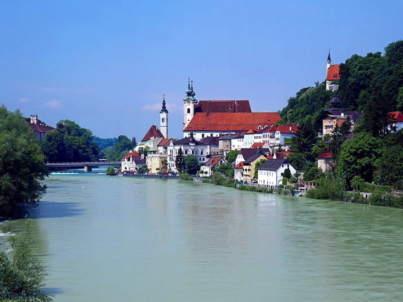 Обои река, австрия, дома, river, austria, home разрешение 1920x1200 Загрузить