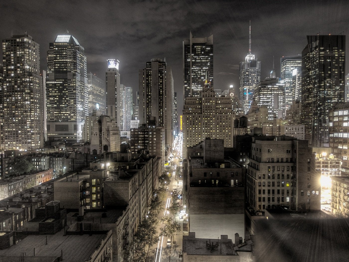 Обои ночь, архитектура, огни, здания, города, новый, йорк, вид сверху, город, небоскребы, мегаполис, нью-йорк, night, architecture, lights, building, new, city, york, the view from the top, the city, skyscrapers, megapolis, new york разрешение 1920x1080 Загрузить